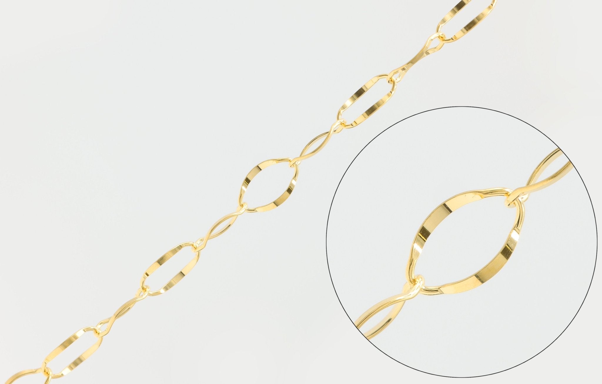 3.5mm Oval Frill Cable Chain, 14/20 Gold-Filled, Wholesale, Pay Per Foot, Jewelry Making Chain - HarperCrown