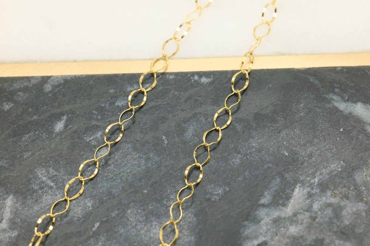 3.5mm Oval Frill Cable Chain, 14/20 Gold-Filled, Wholesale, Pay Per Foot, Jewelry Making Chain - HarperCrown