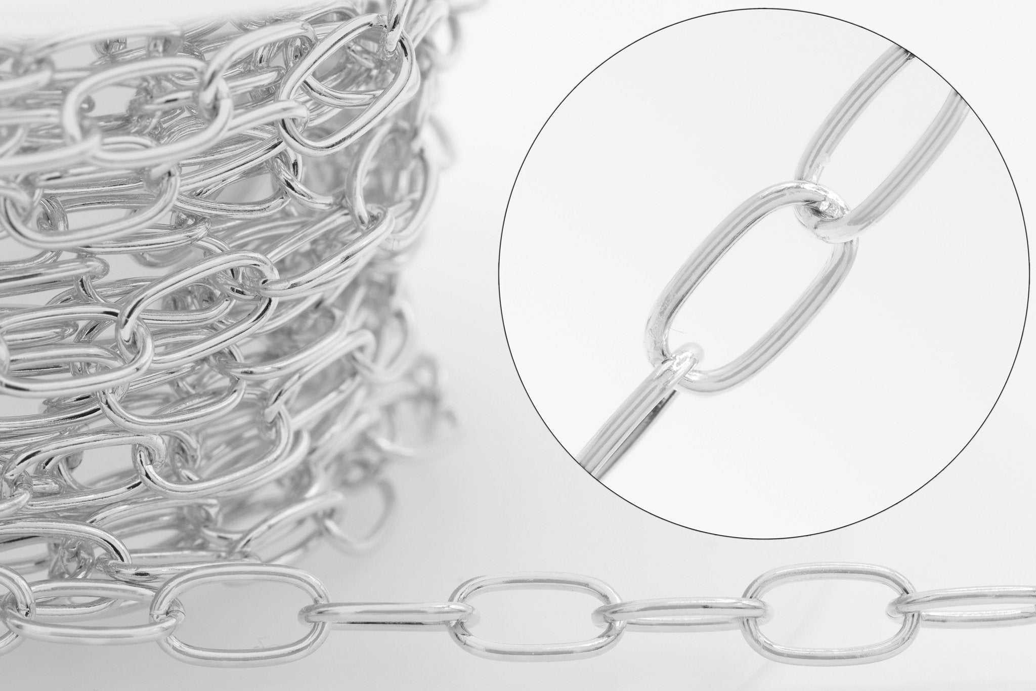 3.5mm x 6mm Oval Cable Chain, 925 Sterling Silver, Wholesale, Pay Per Foot, Jewelry Making Chain - HarperCrown