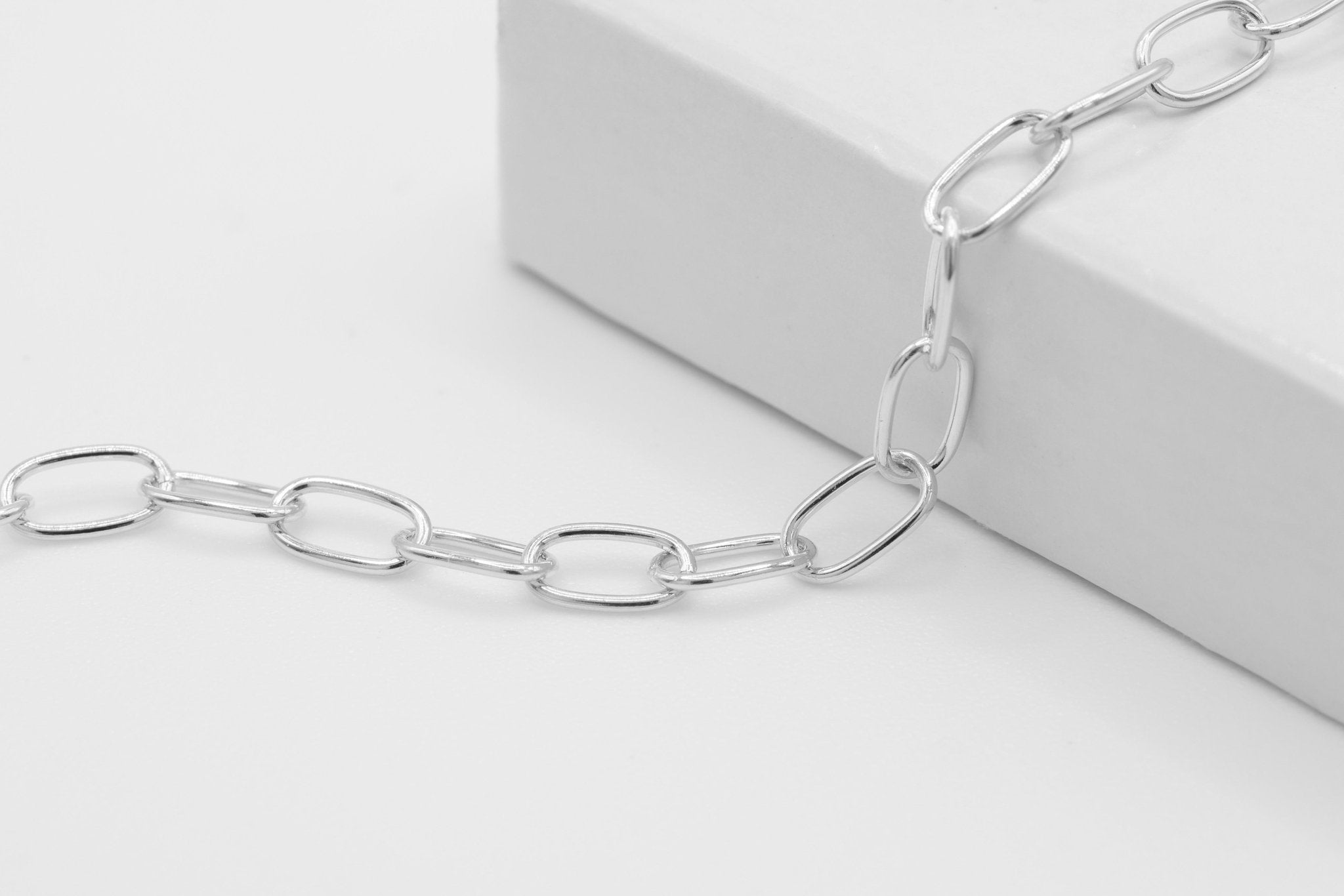 3.5mm x 6mm Oval Cable Chain, 925 Sterling Silver, Wholesale, Pay Per Foot, Jewelry Making Chain - HarperCrown