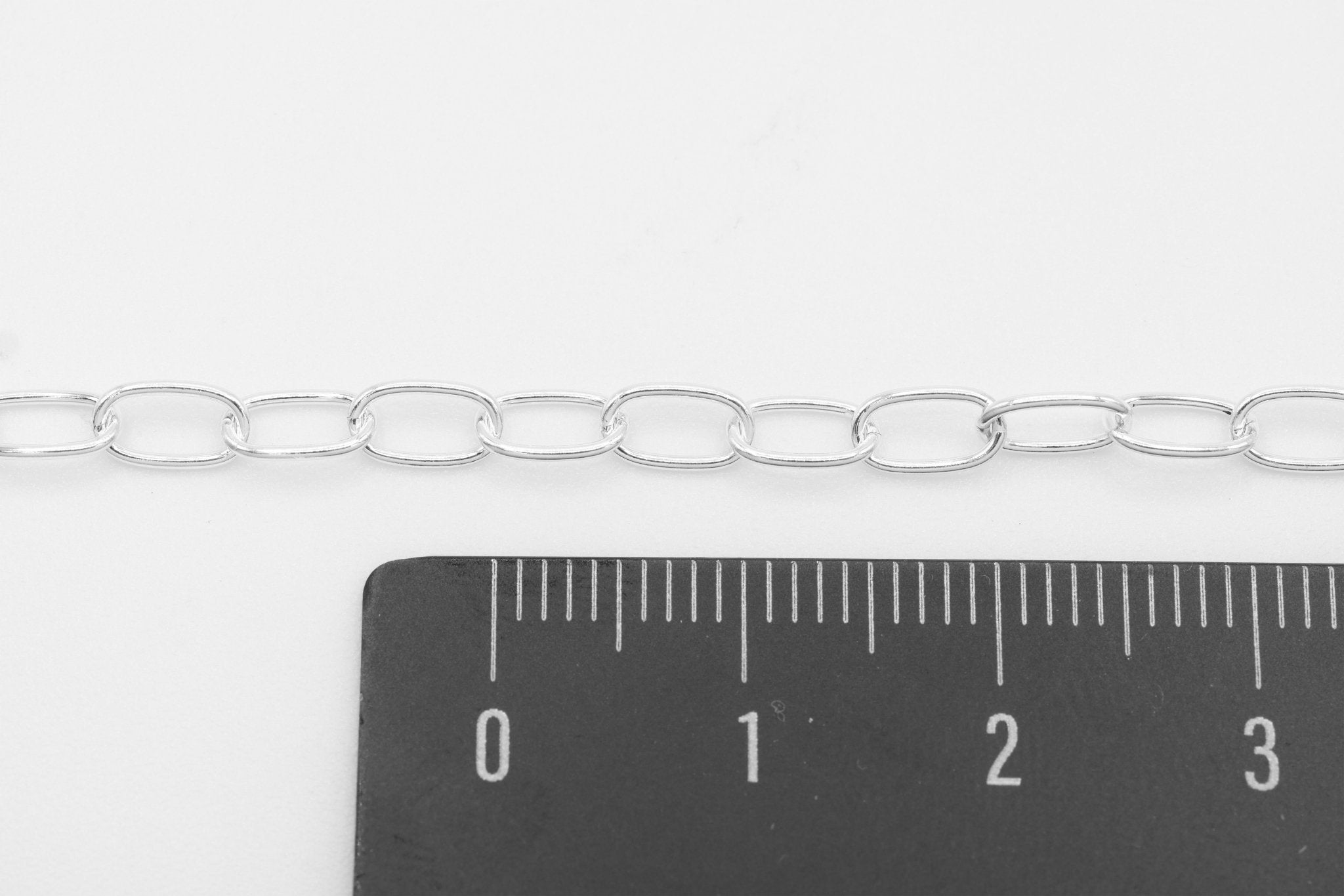 3.5mm x 6mm Oval Cable Chain, 925 Sterling Silver, Wholesale, Pay Per Foot, Jewelry Making Chain - HarperCrown