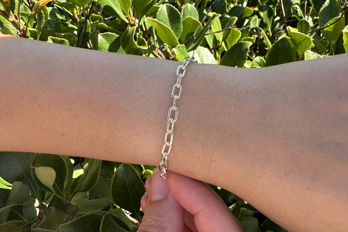 3.7mm Cable Two Tone Chain, 14/20 Gold-Filled and 925 Sterling Silver, Wholesale, Pay Per Foot, Jewelry Making Chain - HarperCrown