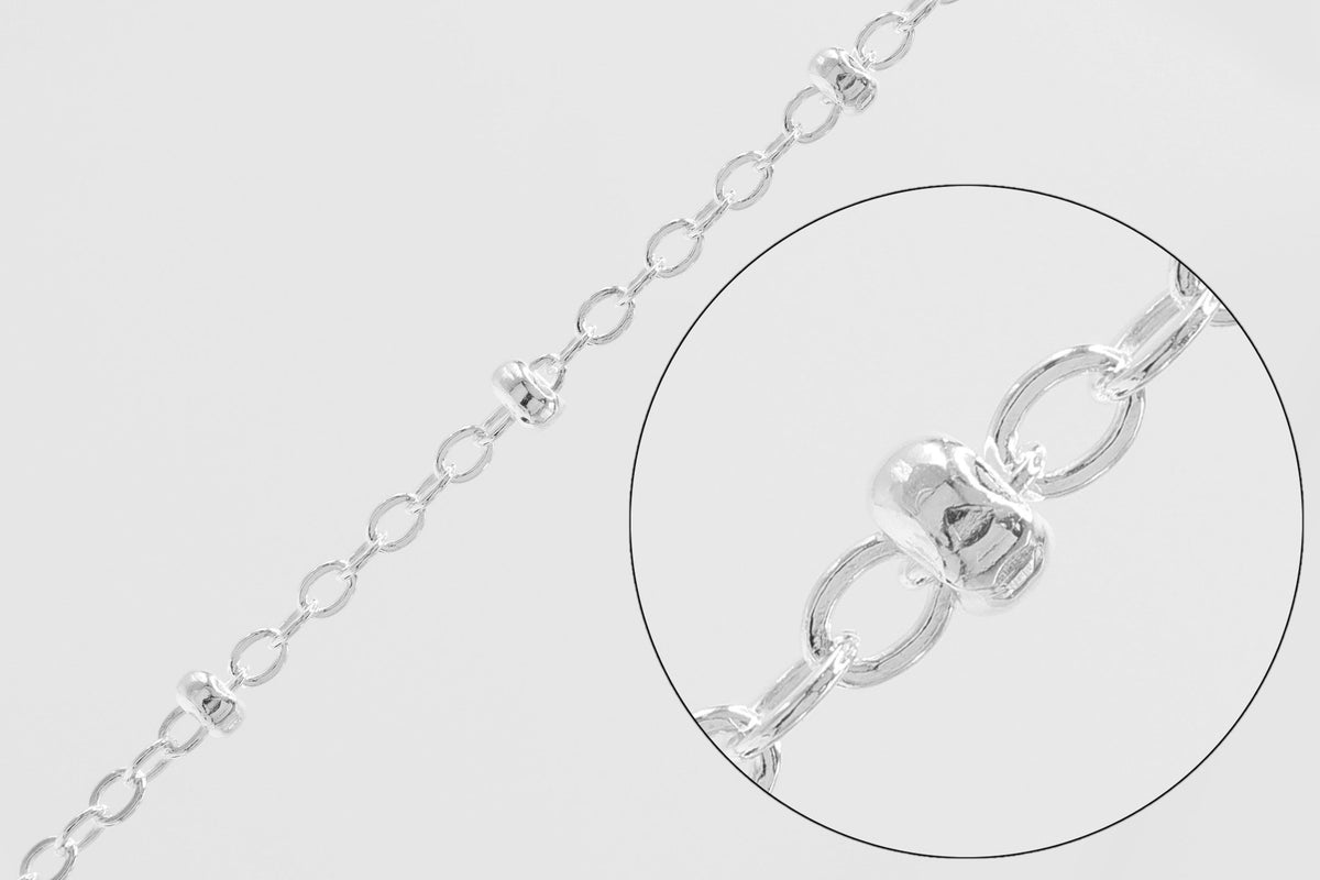 3mm Satellite Cable Chain, 925 Sterling Silver, Wholesale, Pay Per Foot, Jewelry Making Chain - HarperCrown
