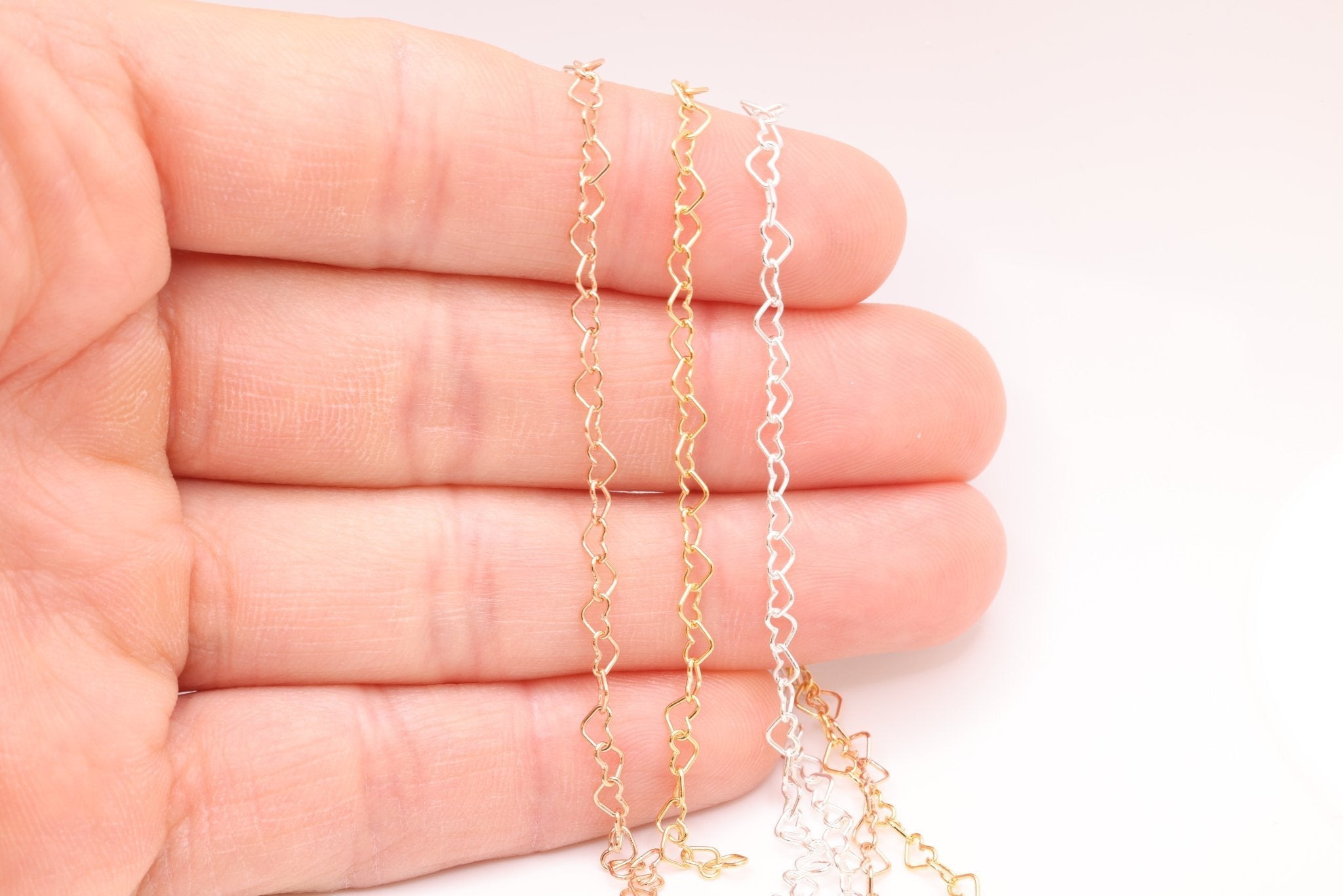 3mm x 3mm Heart Necklace, 14/20 Gold - Filled, Wholesale, Finished and Ready to Wear - HarperCrown
