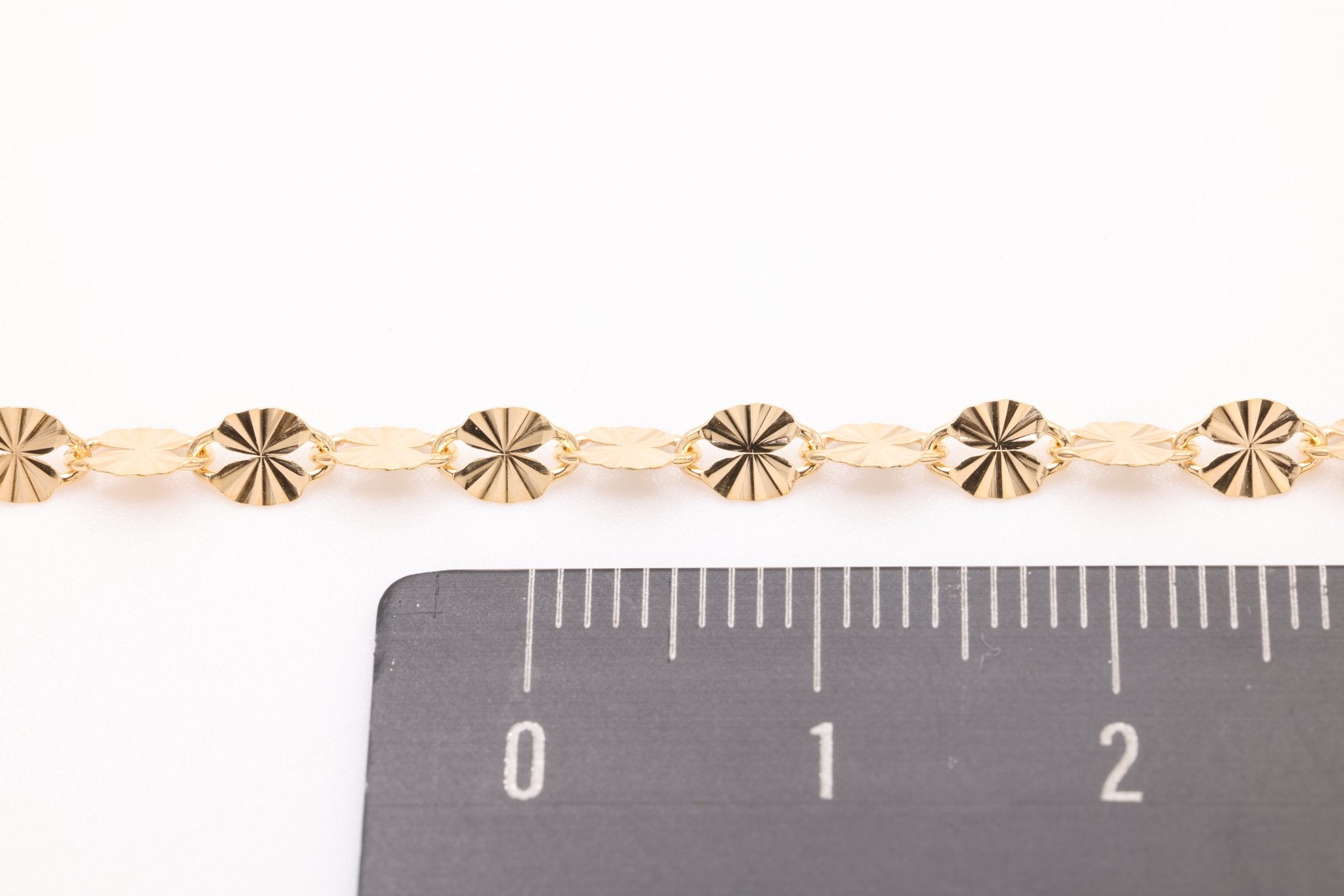 3mm x 4.5mm Starburst Chain, Gold - Filled, Diamond Cut, Bulk Spool Pay Per Foot Jewelry Making Chain - HarperCrown