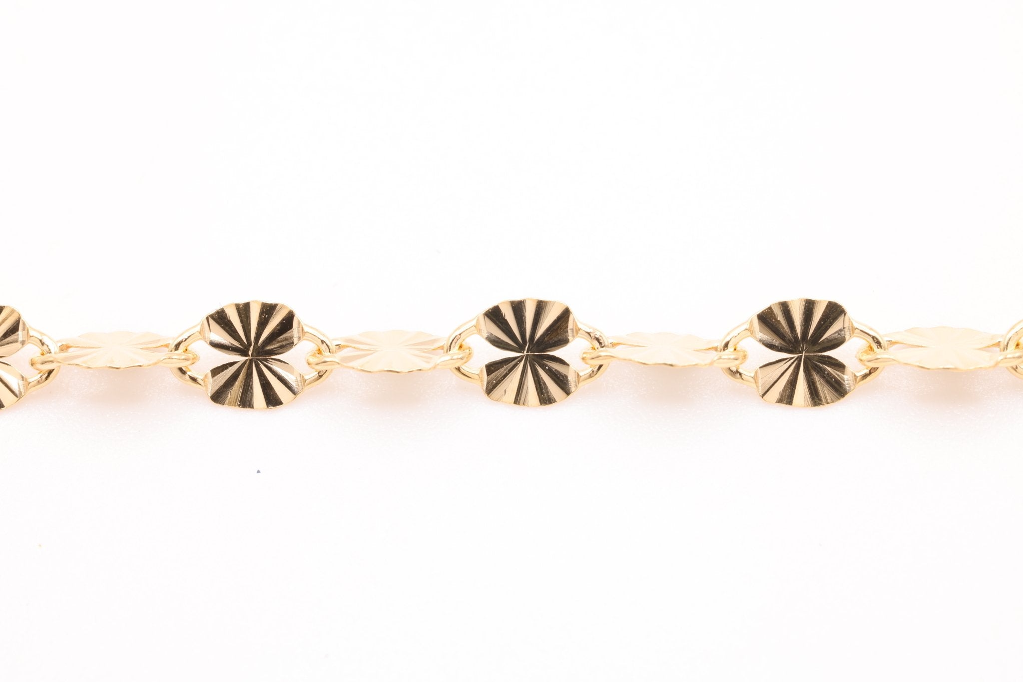 3mm x 4.5mm Starburst Chain, Gold - Filled, Diamond Cut, Bulk Spool Pay Per Foot Jewelry Making Chain - HarperCrown