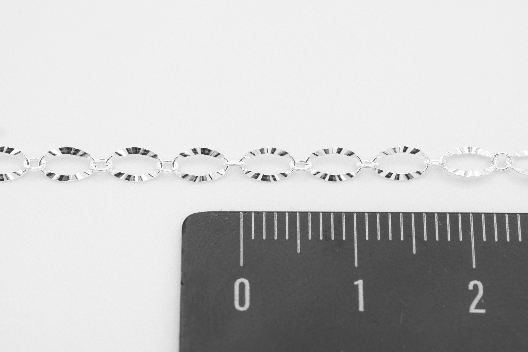 3mm x 5mm Oval Starburst Chain, 925 Sterling Silver, Wholesale, Pay Per Foot, Jewelry Making Chain - HarperCrown