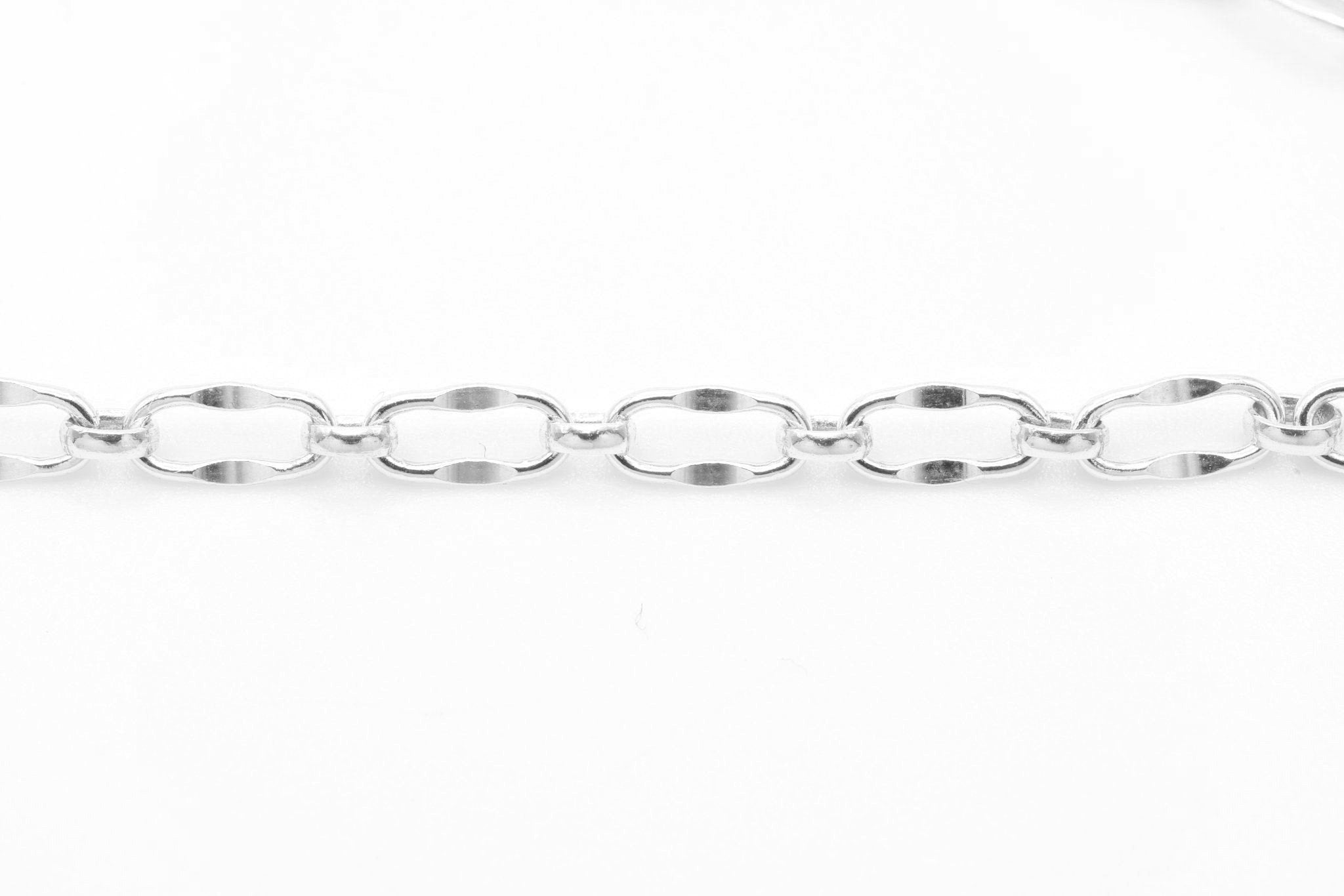 3mm x 6mm Dapped Chain, 925 Sterling Silver, Bulk Pay Per Foot Jewelry Making Chain - HarperCrown