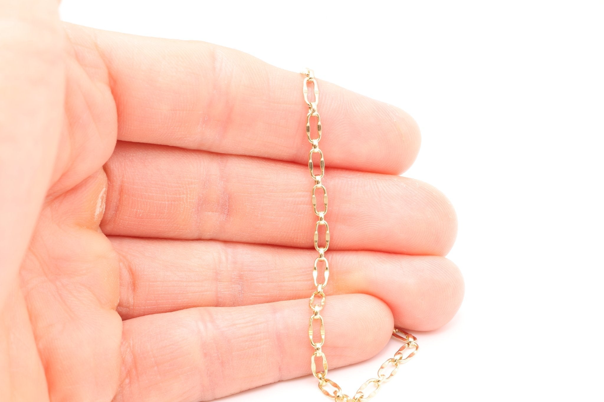 3mm x 6mm Dapped Necklace, 14/20 Gold - Filled, Wholesale, Finished and Ready to Wear - HarperCrown
