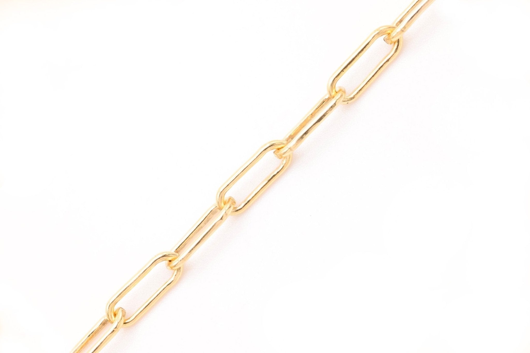 3mm x 8mm Paperclip Cable Chain, Gold - Filled, Bulk DIY Spool Pay Per Foot Jewelry Making Chain - HarperCrown