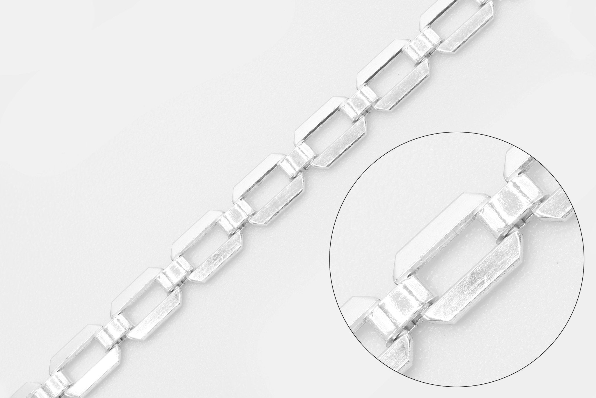 4.3mm x 6mm Bracelet Chain, 925 Sterling Silver, Wholesale, Pay Per Inch, Jewelry Making Chain - HarperCrown
