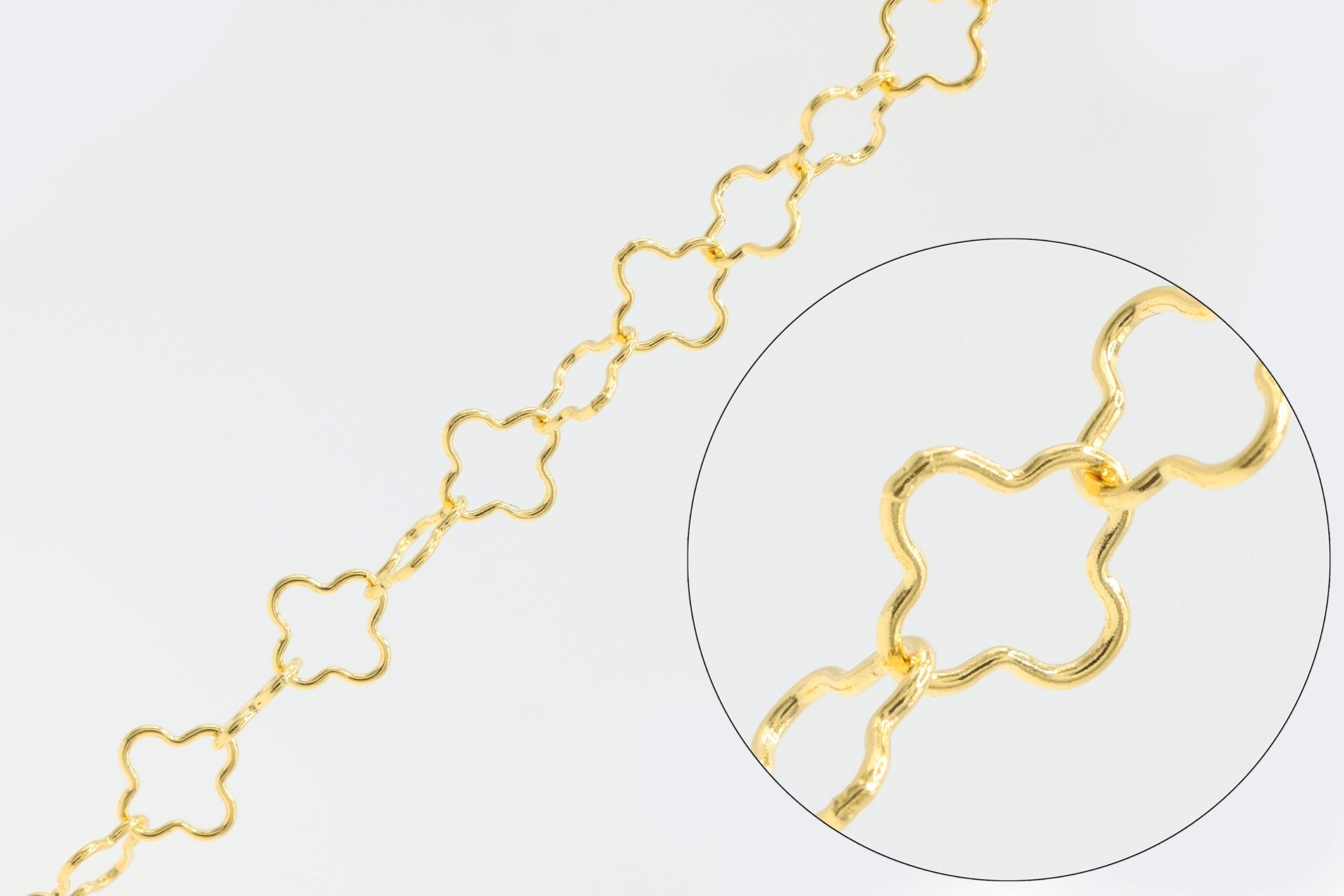 4mm x 4mm Flower Chain, 14/20 Gold - Filled, Wholesale, Pay Per Foot, Jewelry Making Chain - HarperCrown