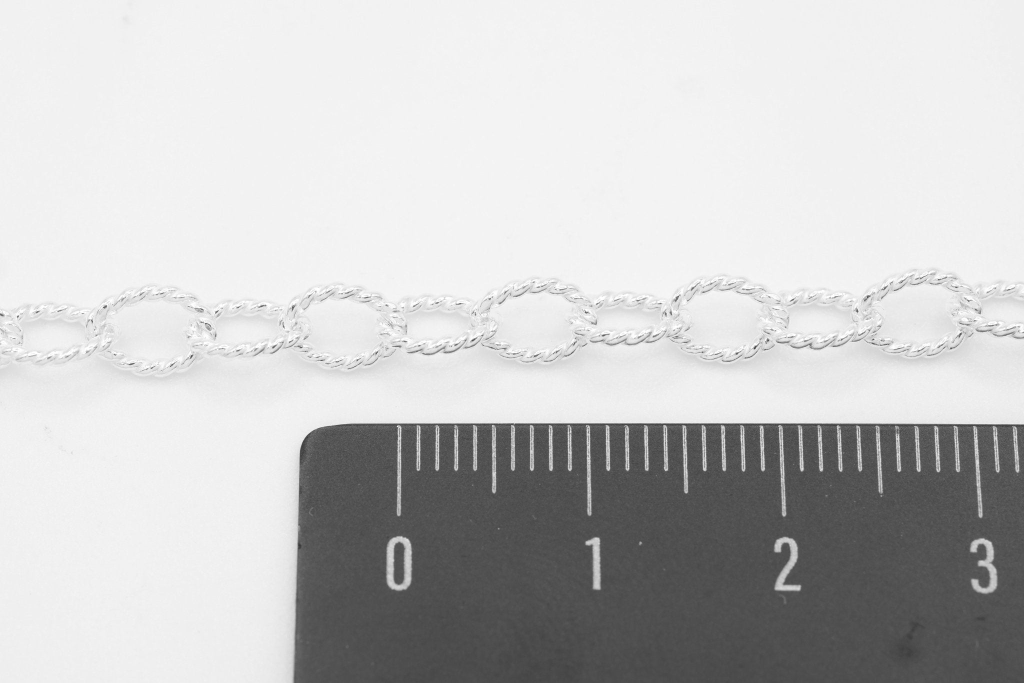 5mm Twisted Knurled Chain, 925 Sterling Silver, Wholesale, Pay Per Foot, Jewelry Making Chain - HarperCrown