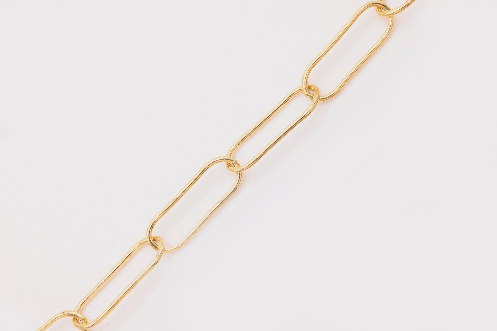 5mm x 15mm Paperclip Chain, Gold - Filled, Bulk DIY Spool Pay Per Foot Jewelry Making Chain - HarperCrown
