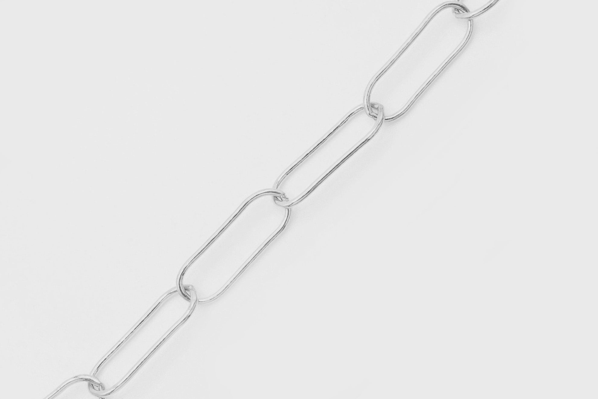 5mm x 15mm Paperclip Chain, Sterling Silver, Bulk DIY Spool Pay Per Foot Jewelry Making Chain - HarperCrown