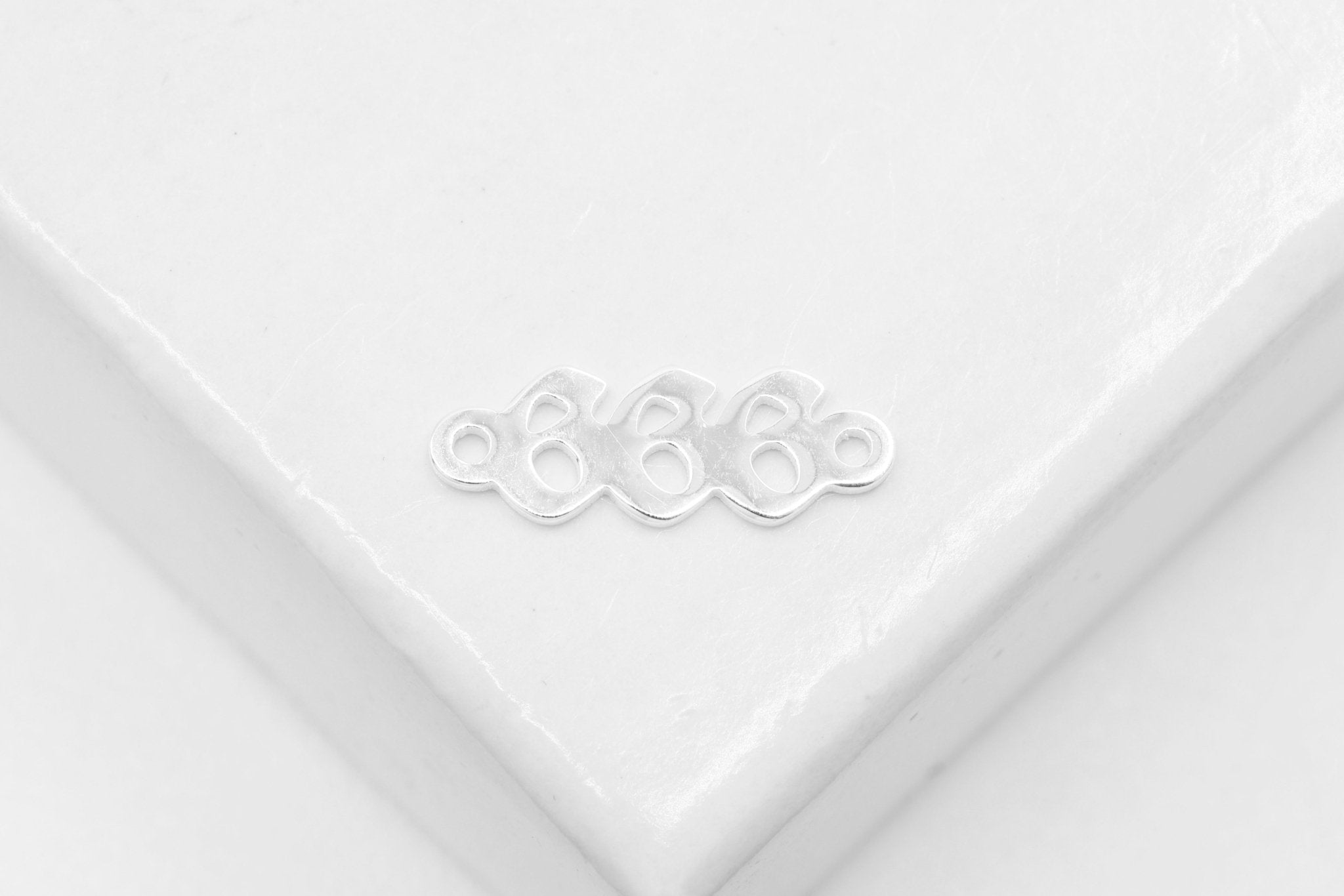 666 Angel Number Charm, 925 Sterling Silver, 9mm x 3mm, Bulk DIY Wholesale Jewelry Making Charm - HarperCrown