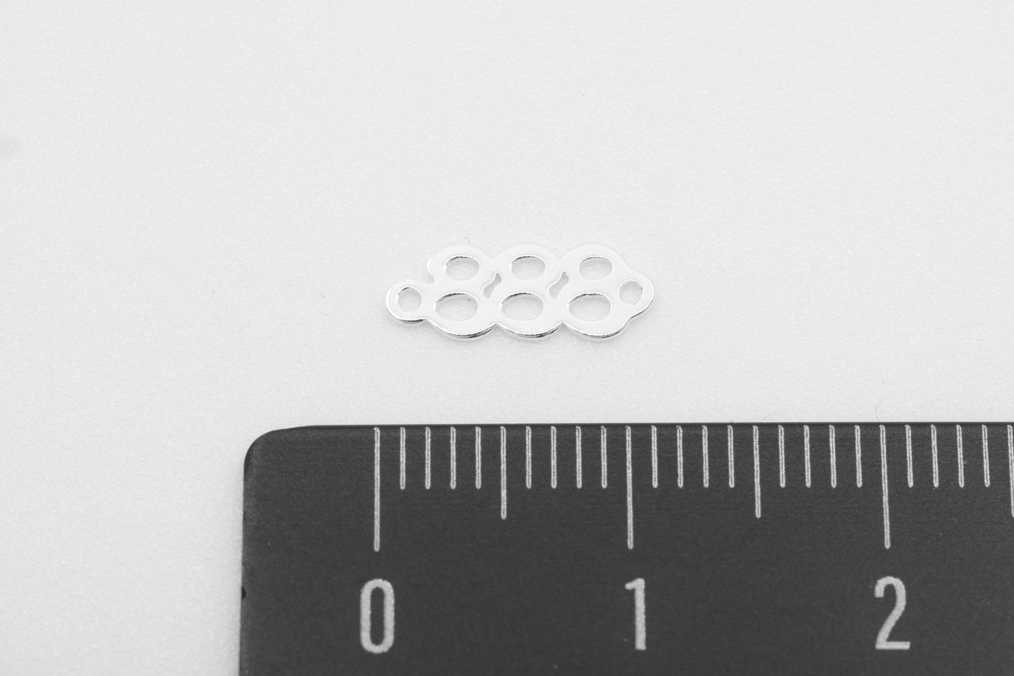 888 Angel Number Charm, 925 Sterling Silver, 9mm x 3mm, Bulk DIY Wholesale Jewelry Making Charm - HarperCrown