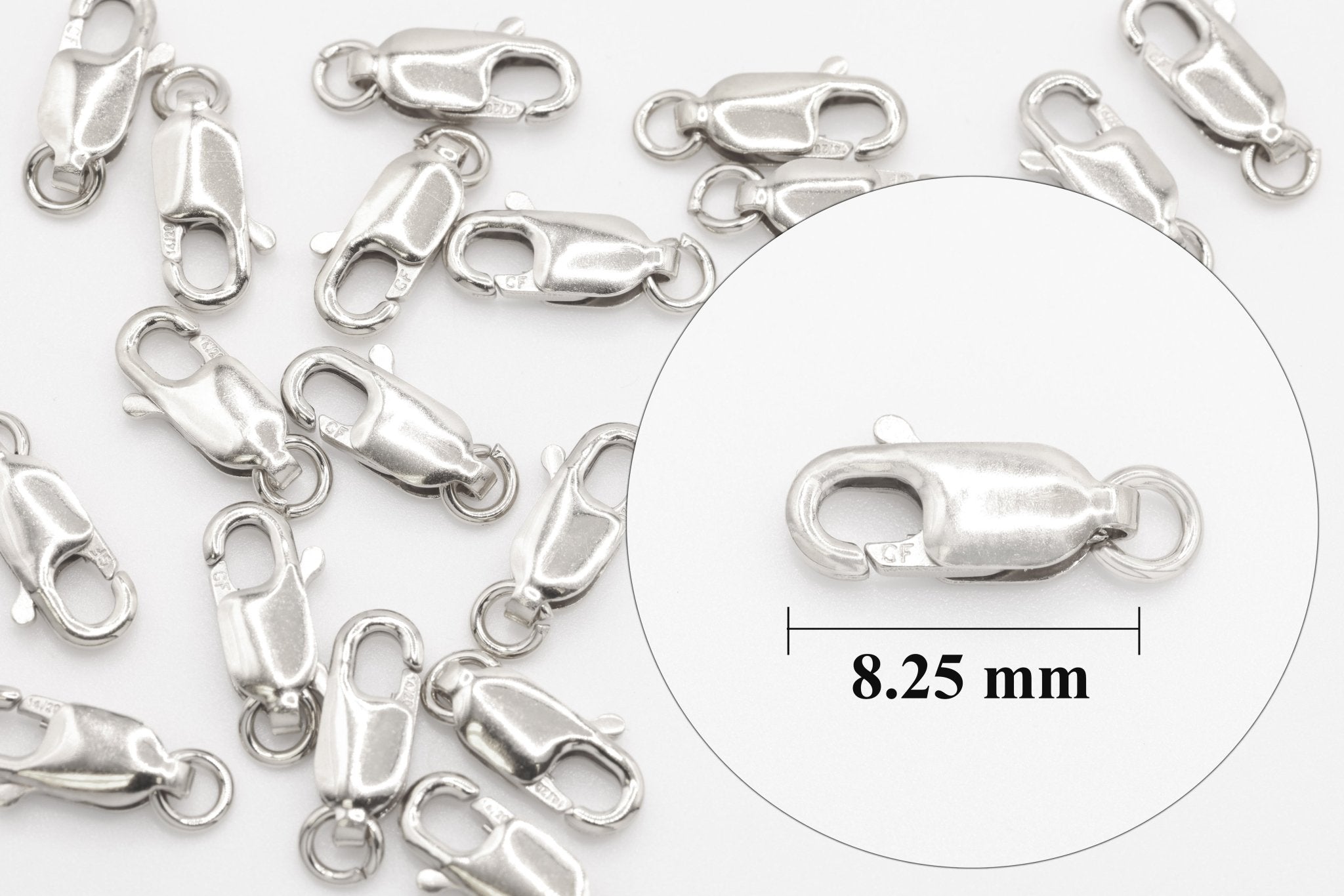 925 Sterling Silver 8.25mm Lobster Claw Clasp - HarperCrown