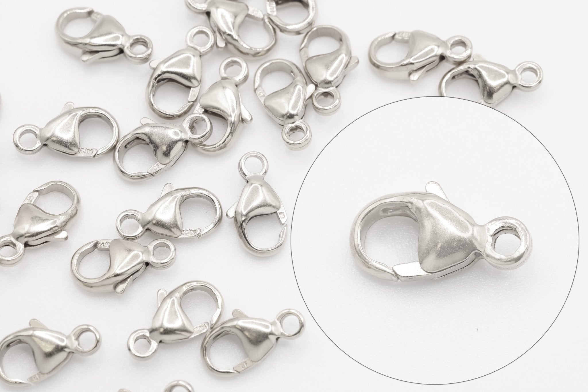 925 Sterling Silver 9mm x 5mm Lobster Claw Clasp, 5 Piece Pack, Wholesale - HarperCrown