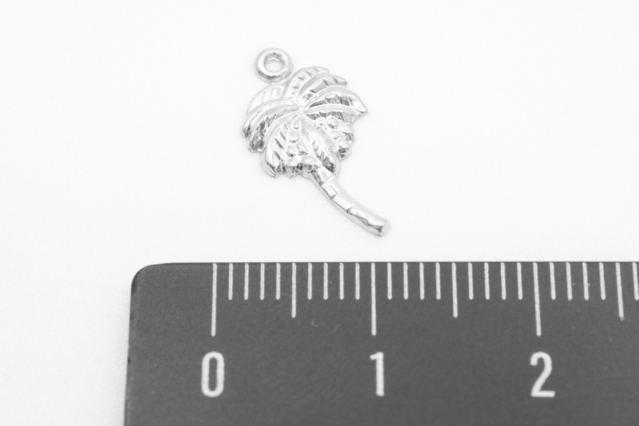 925 Sterling Silver Palm Tree Charm, Drop Tropical Island Charm, Wholesale Jewelry Making Charm - HarperCrown