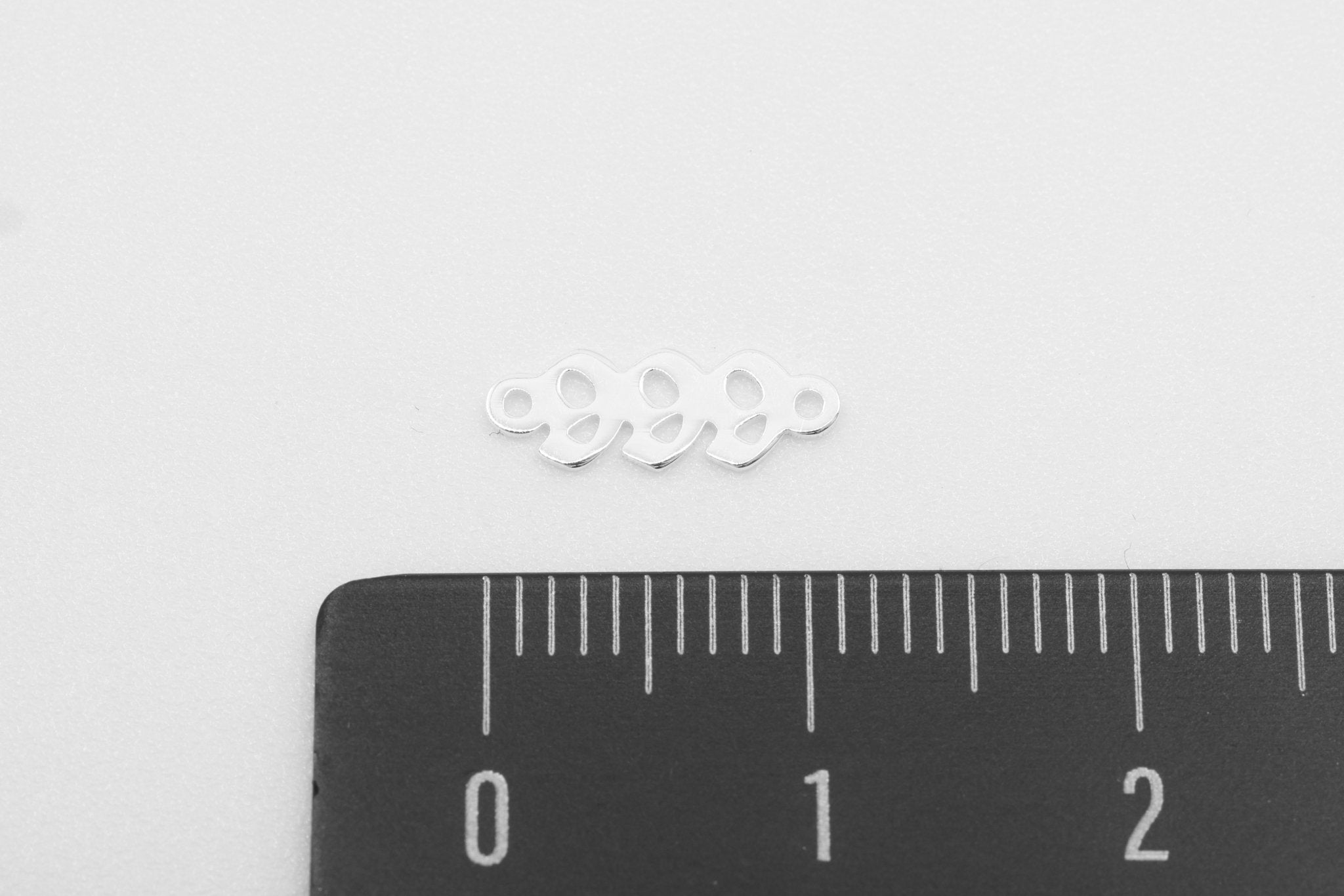 999 Angel Number Charm, 925 Sterling Silver, 9mm x 3mm, Bulk DIY Wholesale Jewelry Making Charm - HarperCrown