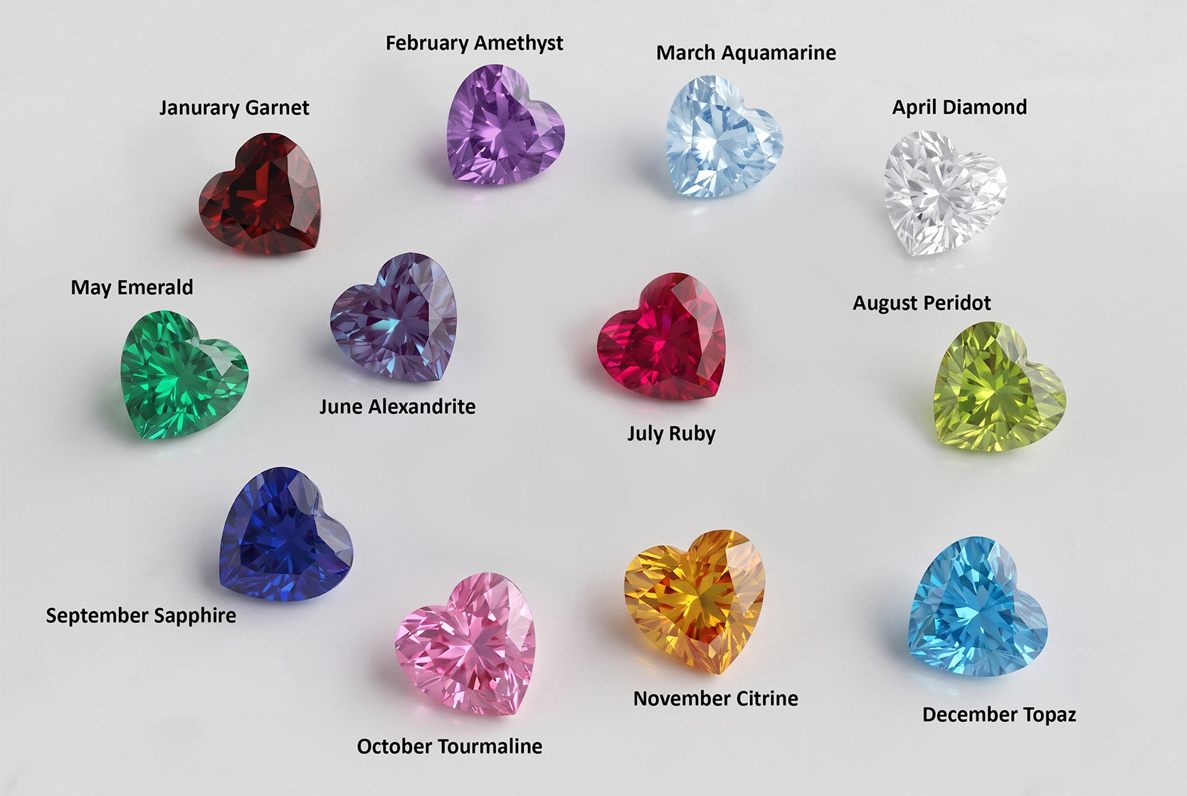 Heart CZ Stone, 4mm x 4mm, Wholesale, Jewelry Making Stones