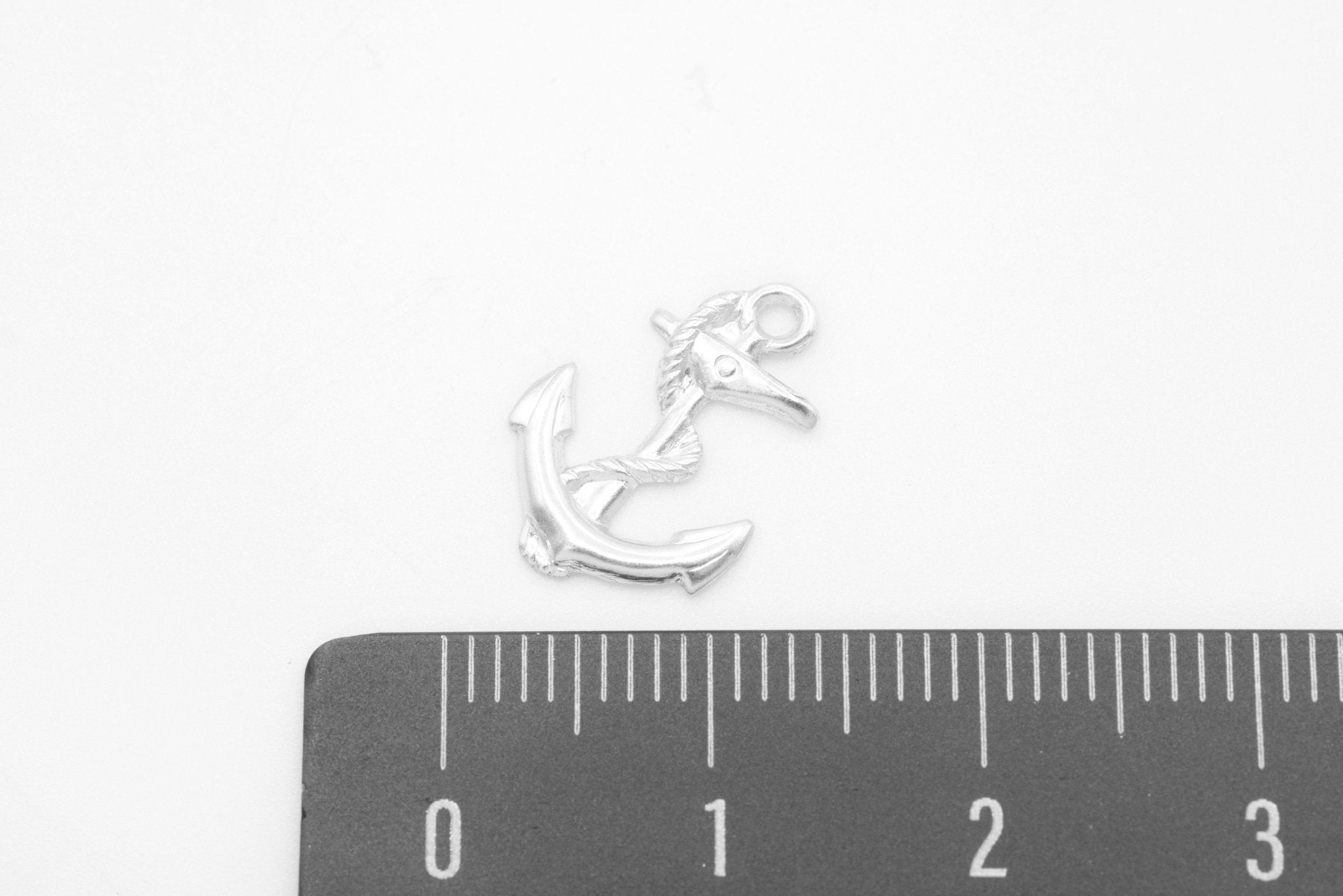 Anchor Charm, Wholesale, 925 Sterling Silver, 15mm x 10mm, Navy Sailor Naval Seamen Fouled Anchor - HarperCrown