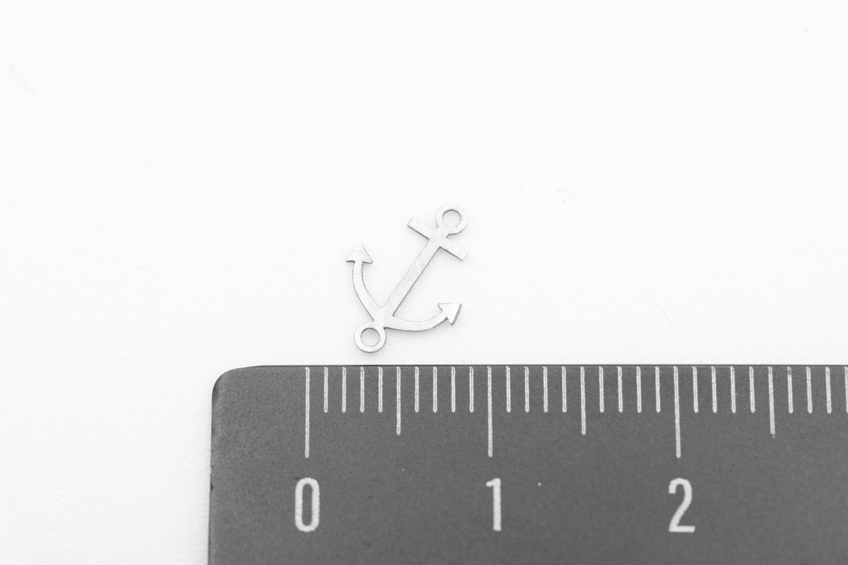 Anchor Connector Charm, 925 Sterling Silver, 10mm x 7mm, Wholesale, Sailor Anchor, Jewelry Making Charm - HarperCrown