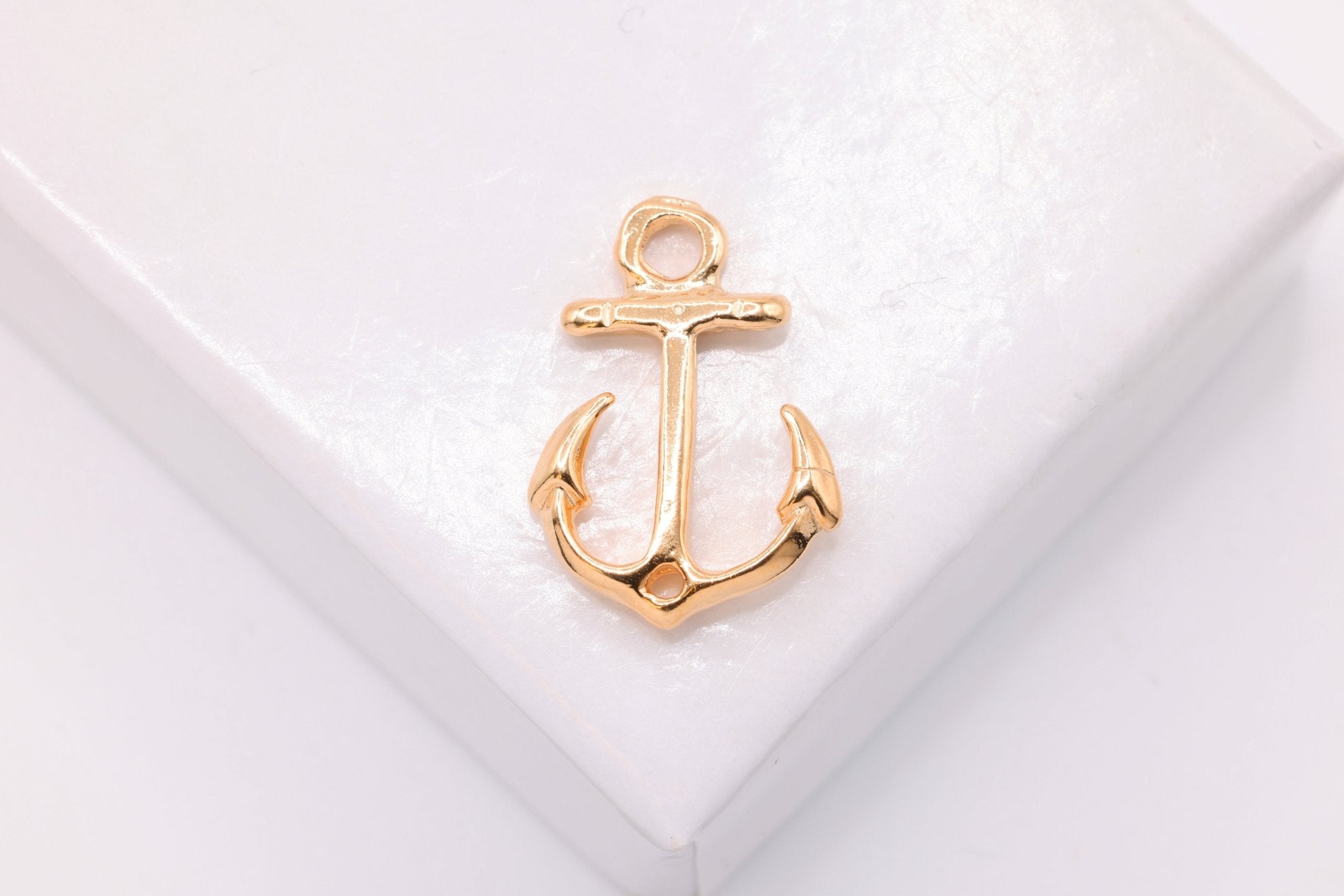 Anchor Connector Charm, Wholesale, 18K Rose Gold - Plated 925 Sterling Silver, 15mm x 11mm, Link Spacer Connector Sailor Nautical - HarperCrown