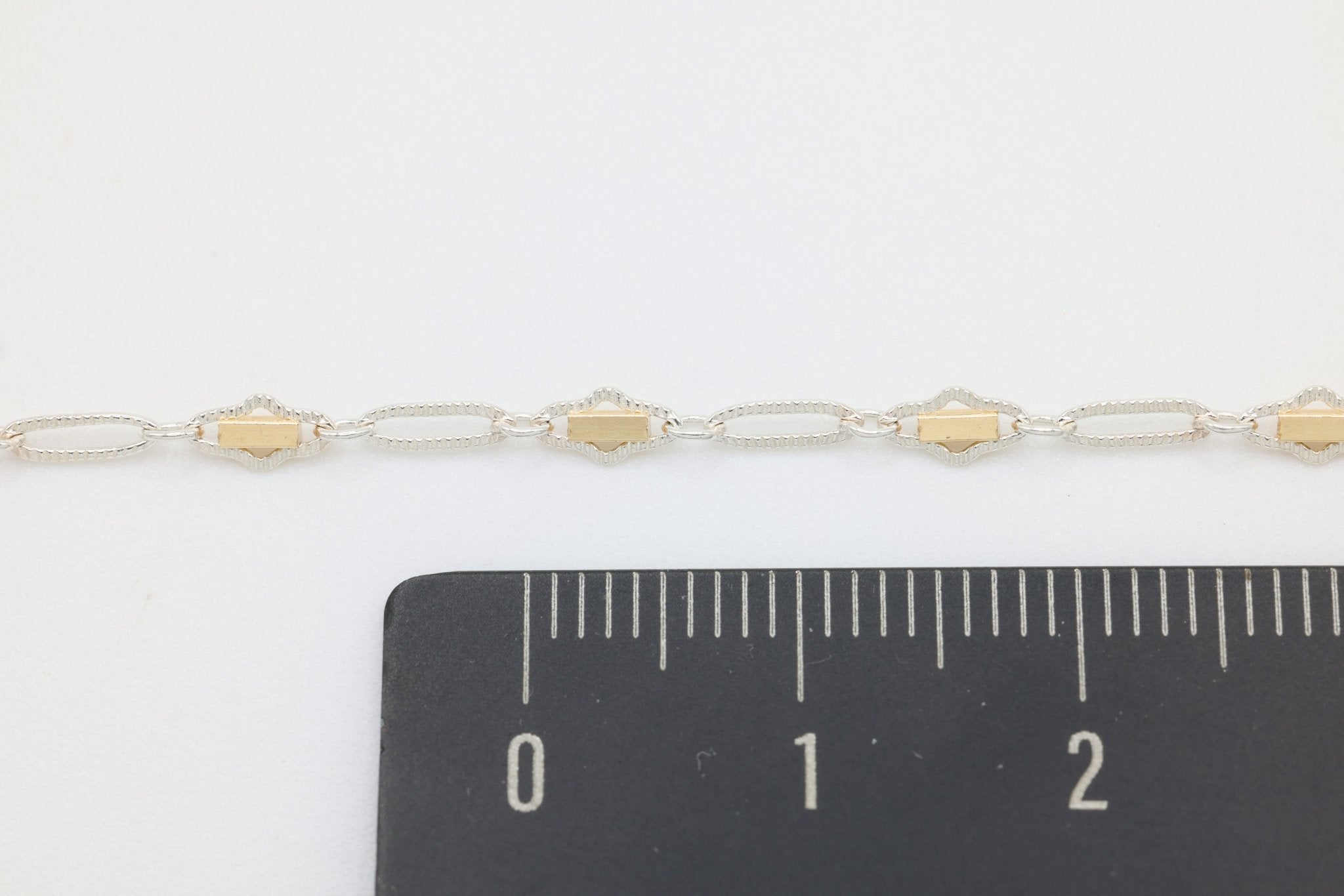 Bar Two Tone Chain, 14/20 Gold - Filled or 925 Sterling Silver, Wholesale, Pay Per Foot, Jewelry Making Chain - HarperCrown
