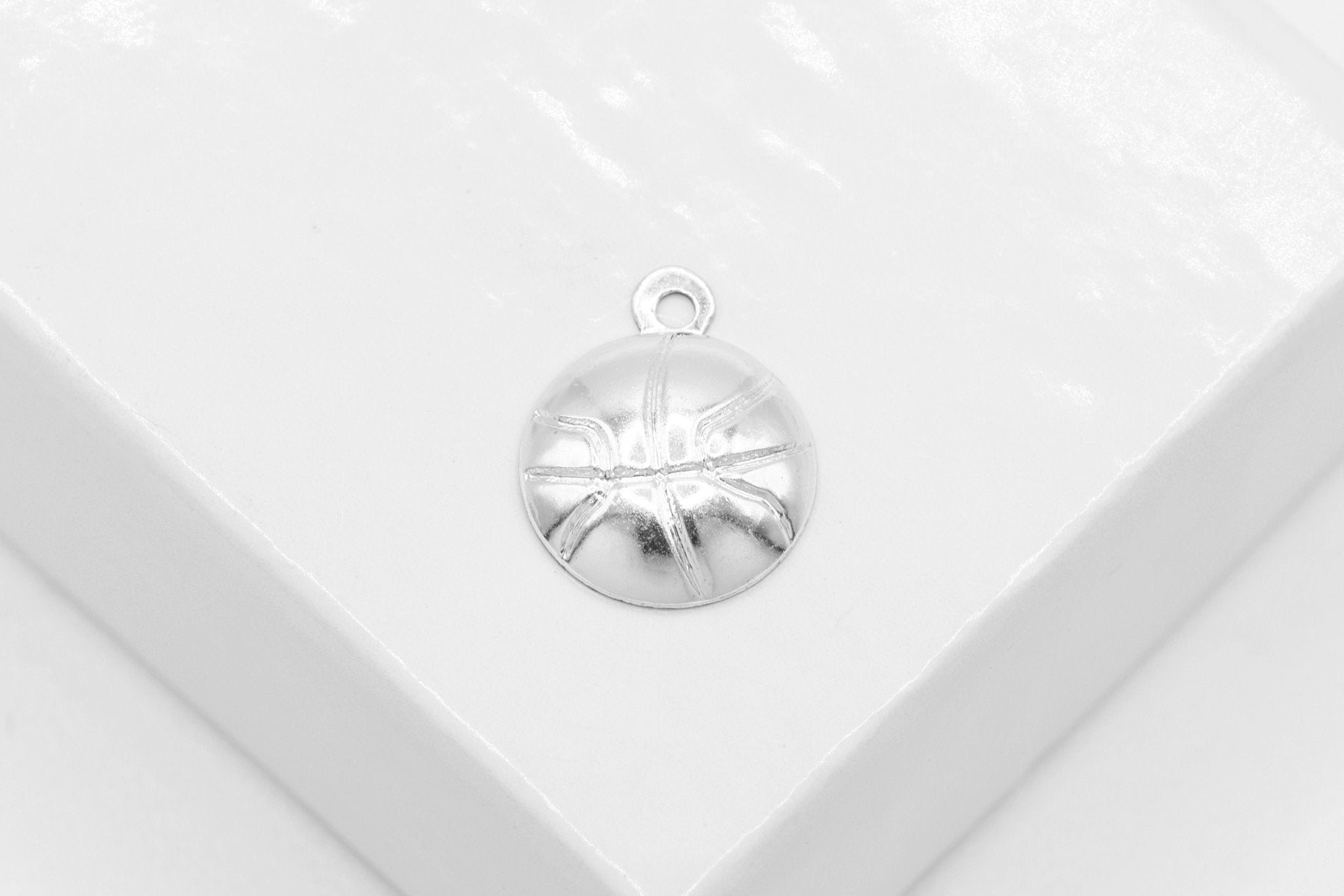 Basketball Charm, Wholesale, 925 Sterling Silver, 8mm, Jewelry Making Charm - HarperCrown