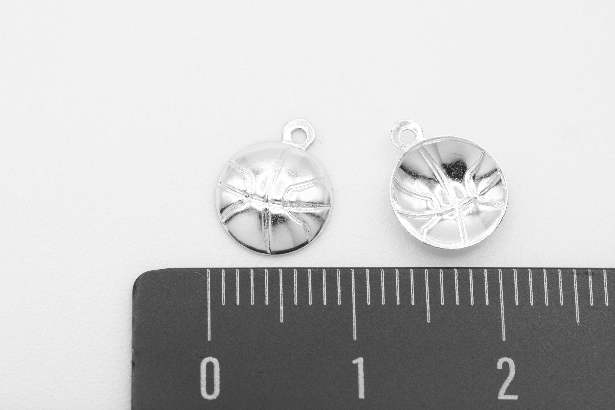 Basketball Charm, Wholesale, 925 Sterling Silver, 8mm, Jewelry Making Charm - HarperCrown