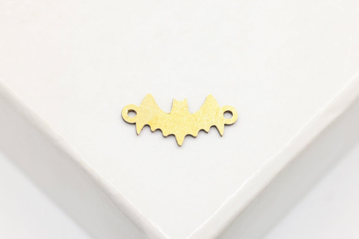 Bat Connector Charm, 14/20 Gold-Filled, 10mm x 5mm, Wholesale, Spooky Halloween Charm, Jewelry Making Charm - HarperCrown