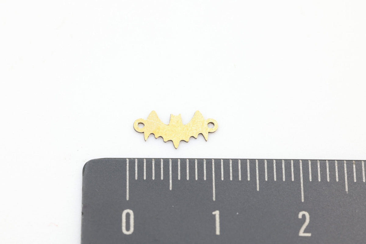 Bat Connector Charm, 14/20 Gold-Filled, 10mm x 5mm, Wholesale, Spooky Halloween Charm, Jewelry Making Charm - HarperCrown