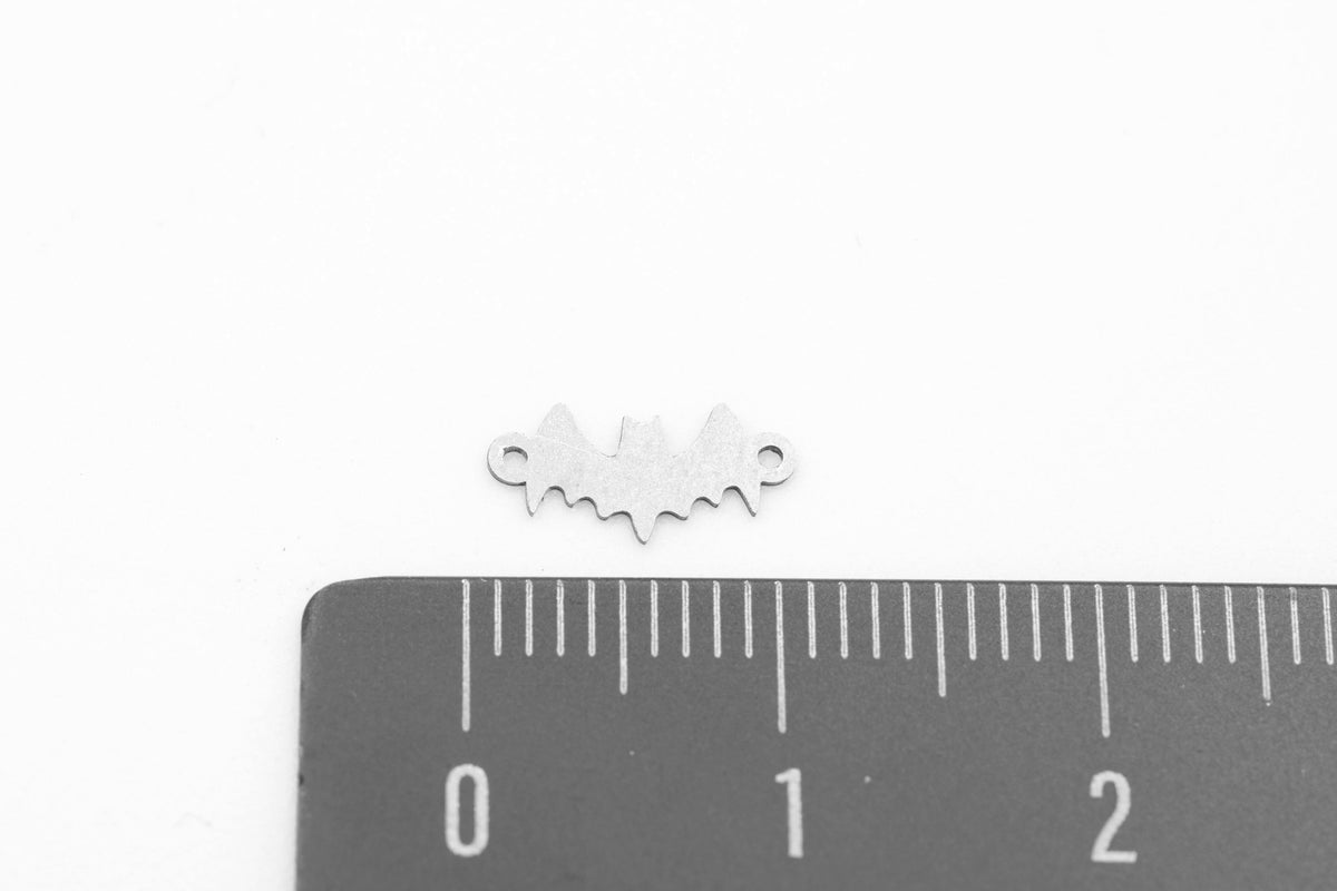 Bat Connector Charm, 925 Sterling Silver, 10mm x 5mm, Wholesale, Spooky Halloween Charm, Jewelry Making Charm - HarperCrown