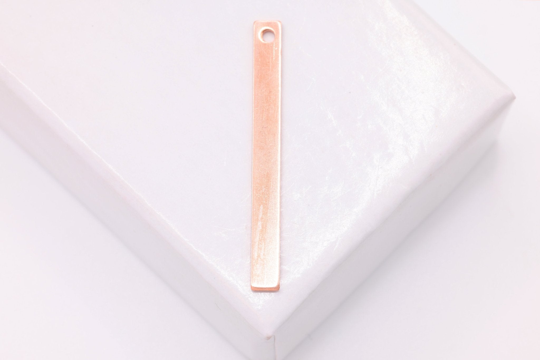 Blank Bar Charm, 14/20 Rose Gold - Filled, 25mm x 2.5mm, Bar Drop Dangle Charm One Hole - HarperCrown