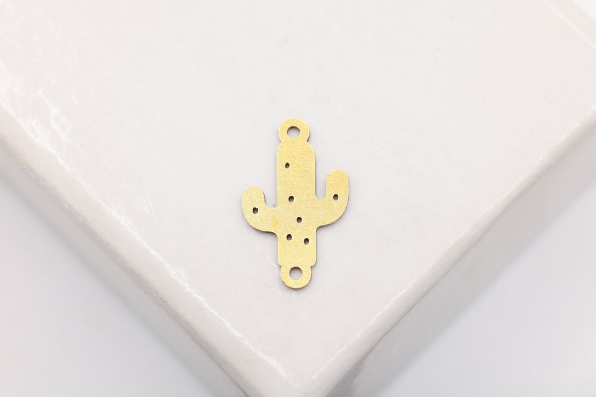 Cactus Connector Charm, 14/20 Gold-Filled, 11mm x 6mm, Wholesale, Jewelry Making Charm - HarperCrown