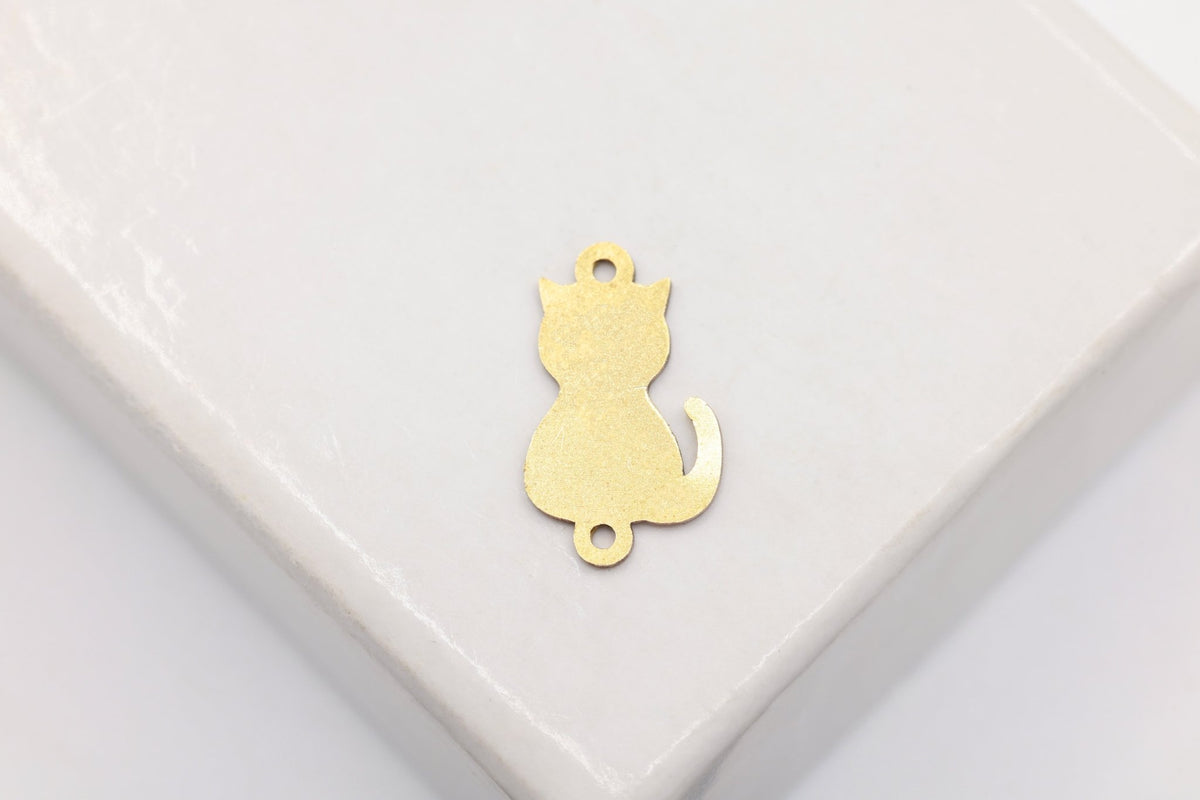 Cat Connector Charm, 14/20 Gold-Filled, 10mm x 5mm, Wholesale, Jewelry Making Charm - HarperCrown