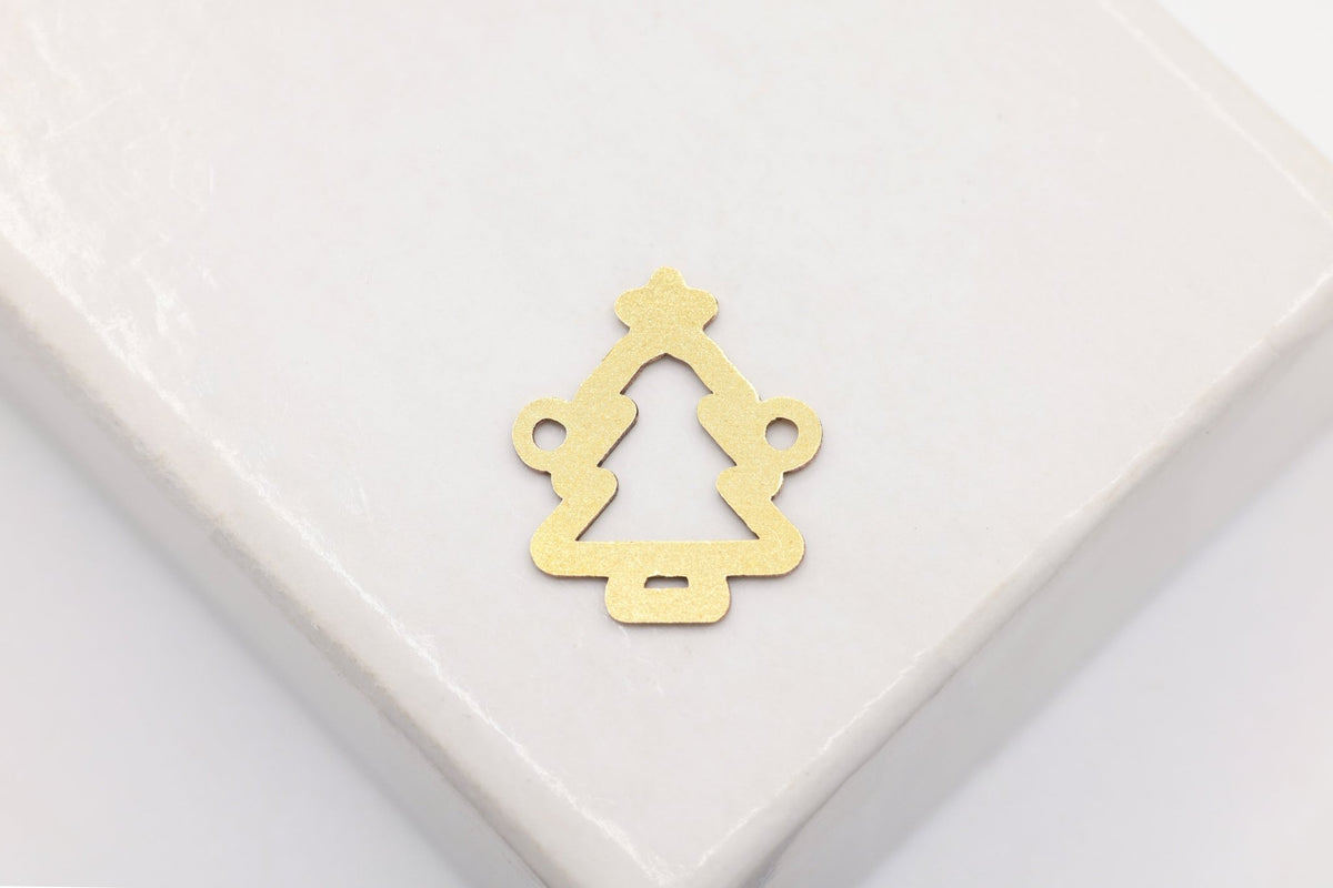 Christmas Tree Connector Charm, 14/20 Gold-Filled, 10mm x 10mm, Wholesale, Jewelry Making Charm - HarperCrown