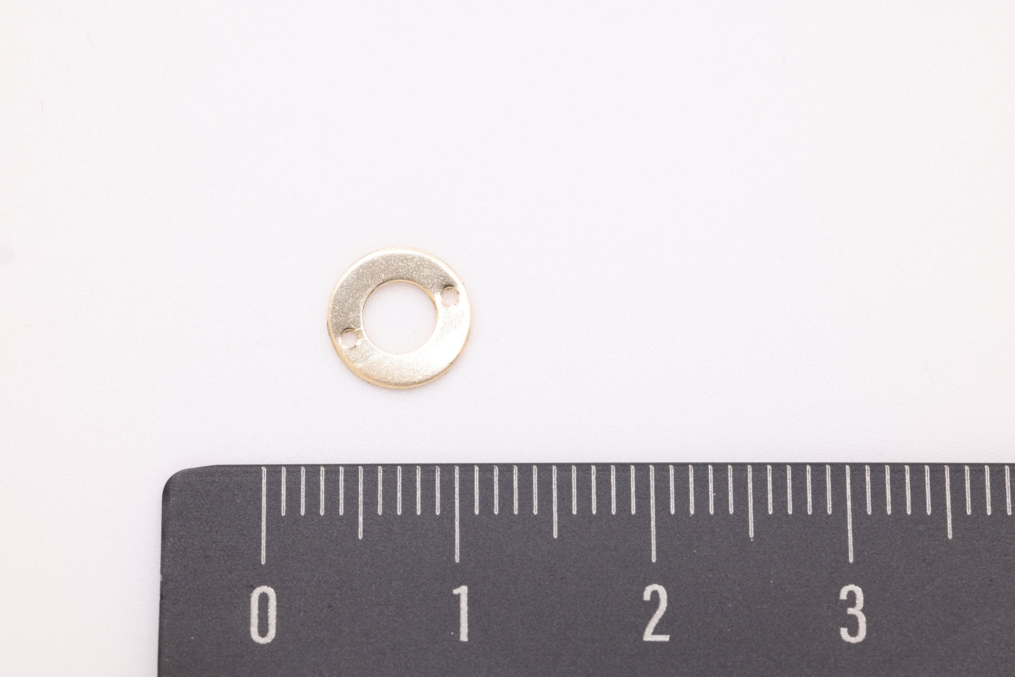 Circle Cutout Connector Charm, Wholesale, 14/20 Gold - Filled, 9mm, Flat Circle Outline Infinity Geometric Shape - HarperCrown