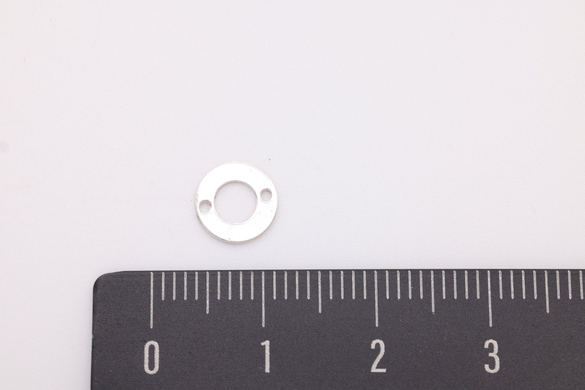 Circle Cutout Connector Charm, Wholesale, 925 Sterling Silver, 9mm, Flat Circle Outline Infinity Geometric Shape - HarperCrown