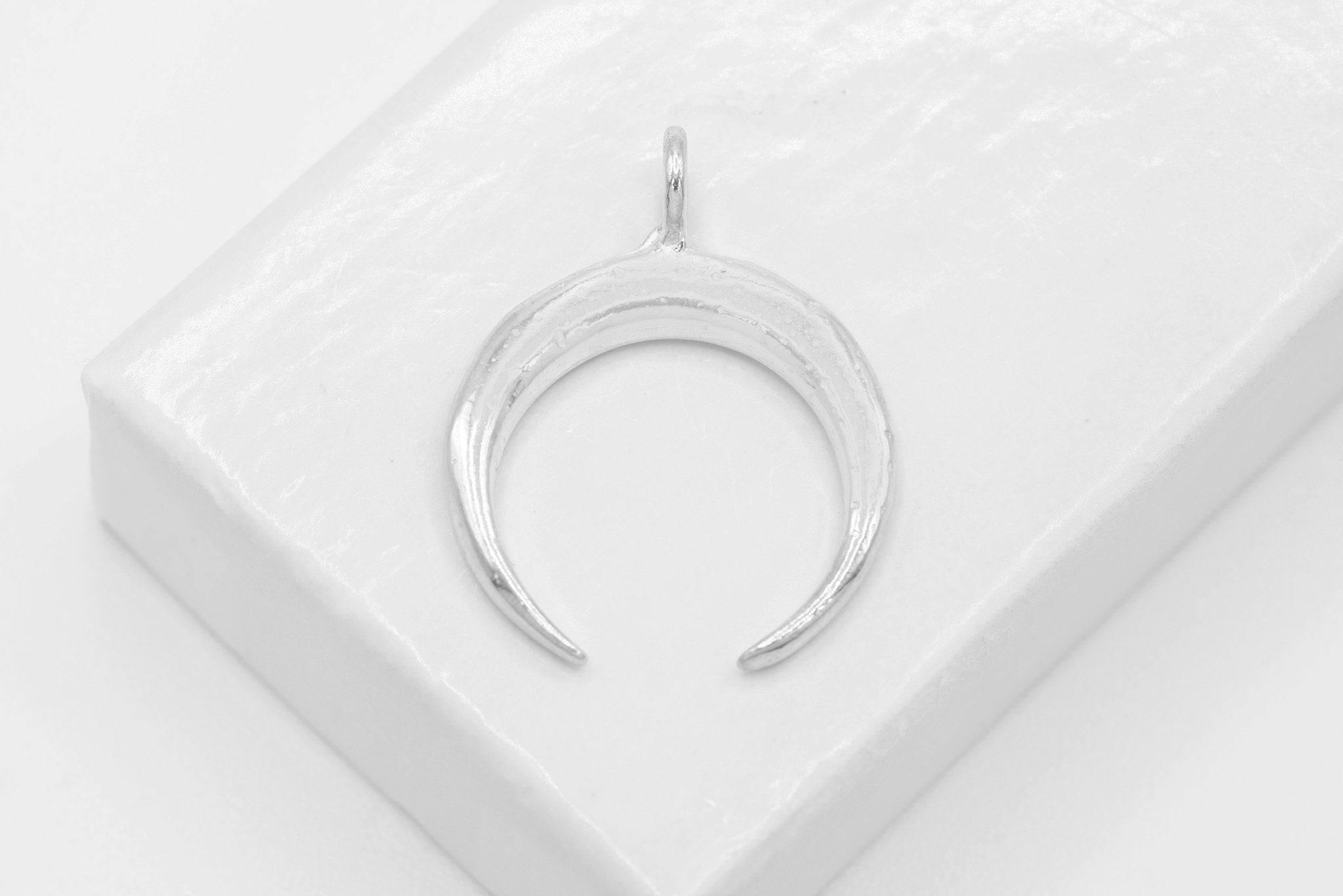 Crescent Half Moon Pendant - 925 Sterling Silver - HarperCrown