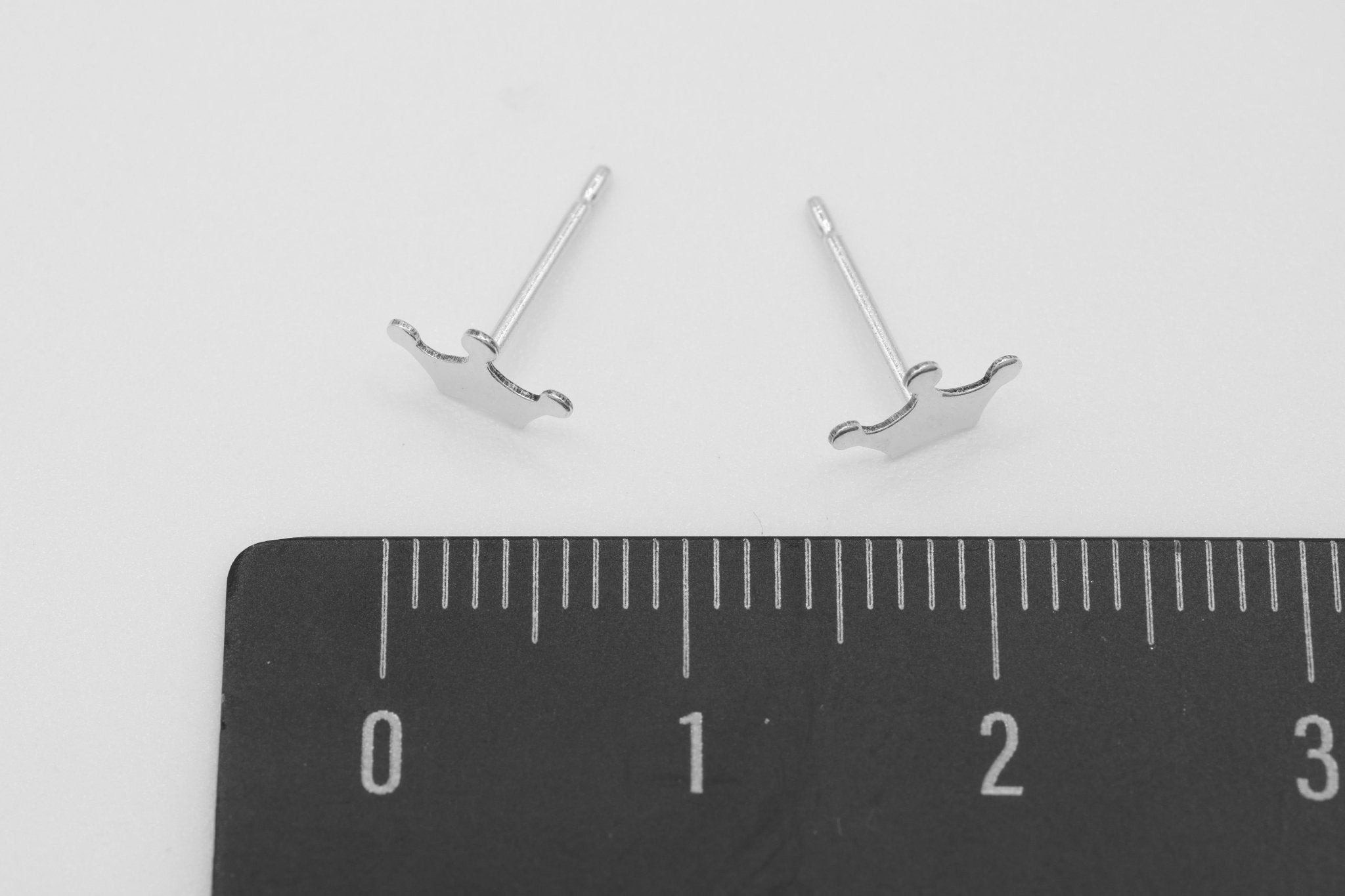 Crown Stud Earring, 925 Sterling Silver, 8mm x 5mm, Wholesale, Royal Crown Jewelry Earrings - HarperCrown