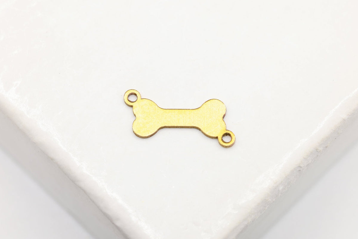 Dog Bone Connector Charm, 14/20 Gold-Filled, 10mm x 5mm, Wholesale, Jewelry Making Charm - HarperCrown