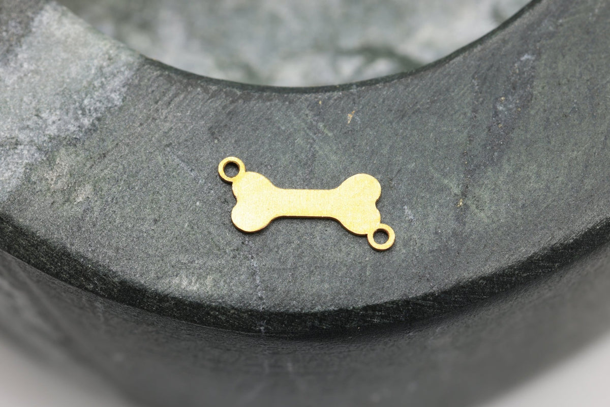 Dog Bone Connector Charm, 14/20 Gold-Filled, 10mm x 5mm, Wholesale, Jewelry Making Charm - HarperCrown
