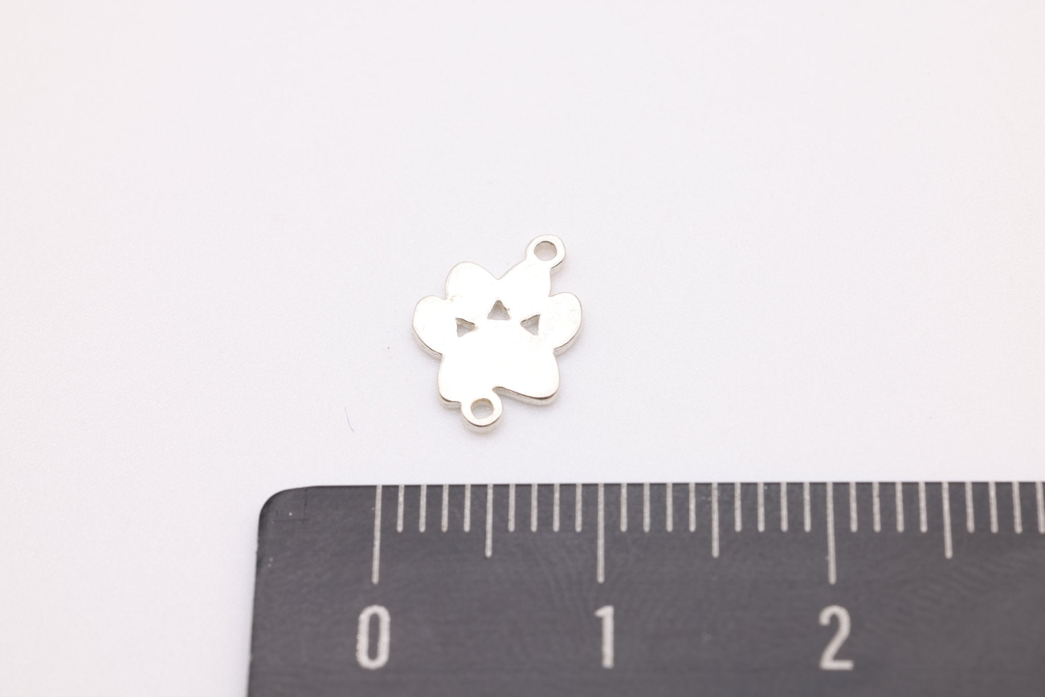 Dog Paw Connector Charm, Sterling Silver, Dog Foot Print Cutout, Jewelry Making Charm - HarperCrown