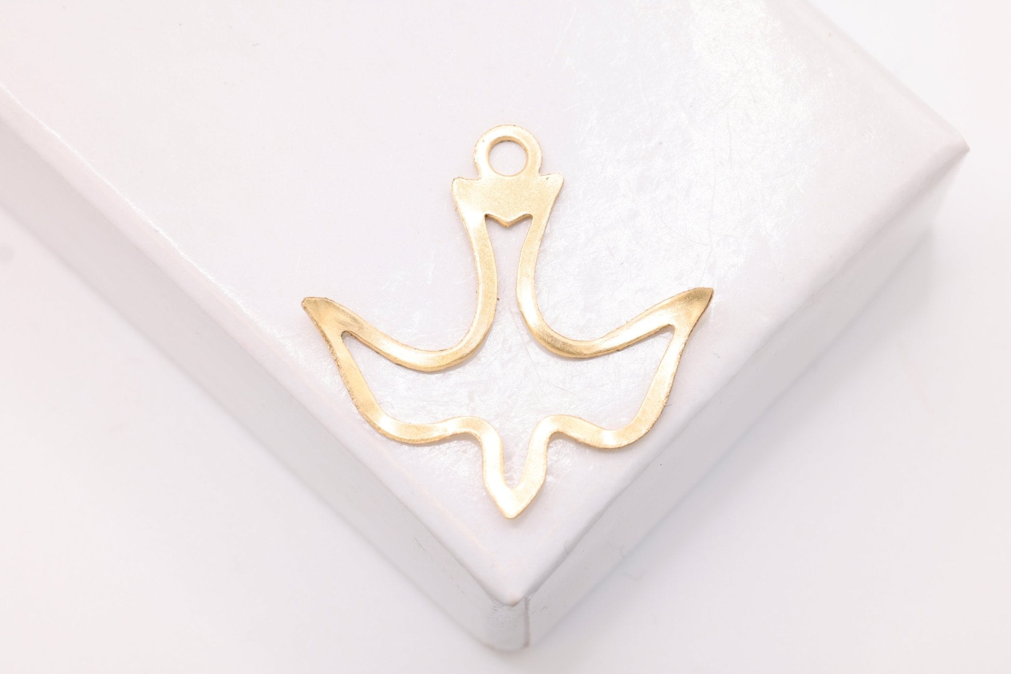 Dove Bird Charm, Wholesale, 14/20 Gold - Filled, 20mm x 20mm, Dove Peace Love Bird, Bulk DIY Wholesale Jewelry Making Charm - HarperCrown
