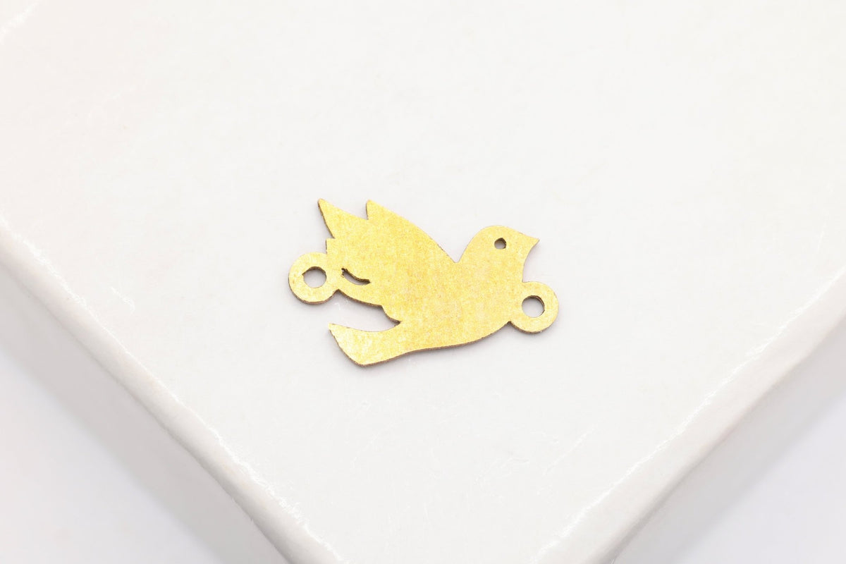 Dove Connector Charm, 14/20 Gold-Filled, 10mm x 7mm, Wholesale, Flying Dove Bird Peace and Love, Jewelry Making Charm - HarperCrown