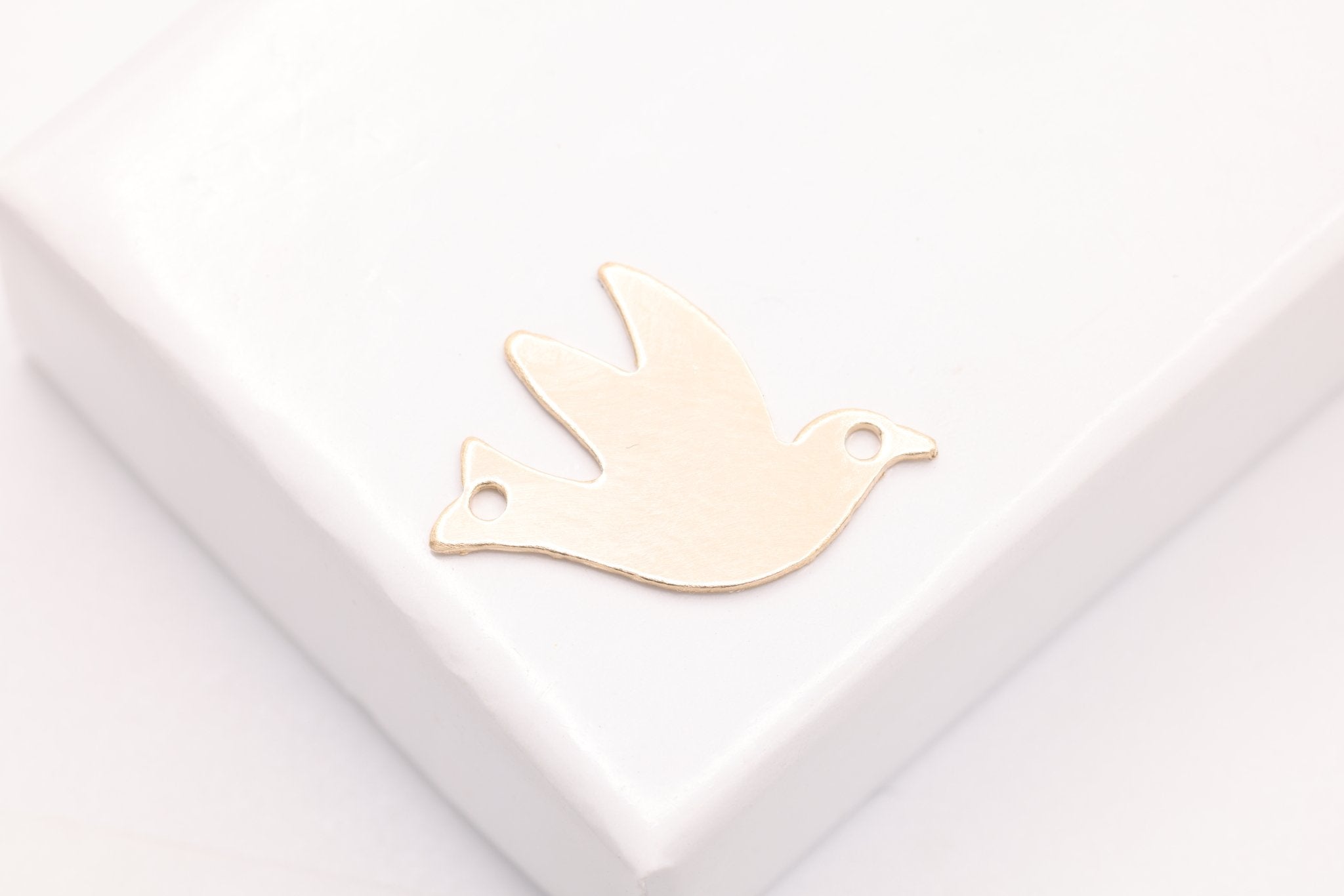 Dove Connector Charm, Gold - Filled, 16mm x 12mm, Stamping and Engravable Bird Link Connector Charm, Bulk DIY Wholesale Jewelry Making Charm - HarperCrown