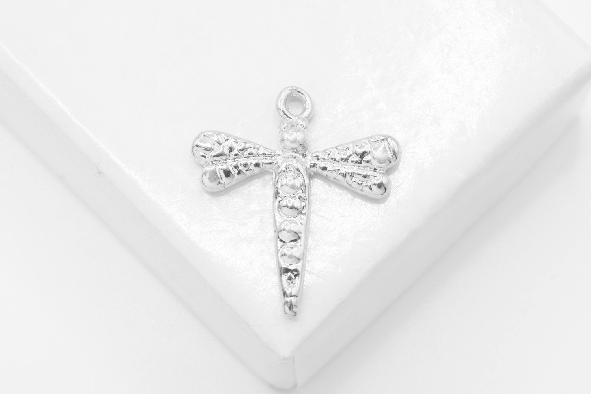 Dragonfly Charm, Wholesale, 925 Sterling Silver, 18mm x 15mm, Dragon Fly Insect - HarperCrown
